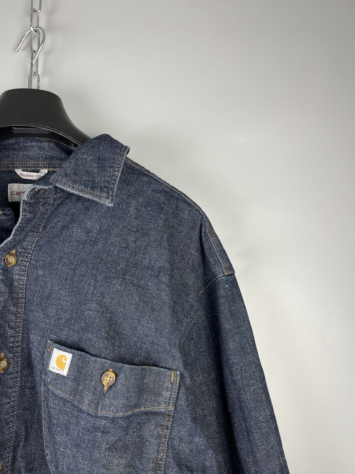 Carhartt Carhartt Button Long Sleeve Denim Work Shirt Size US XL / EU 56 / 4 - 6 Thumbnail
