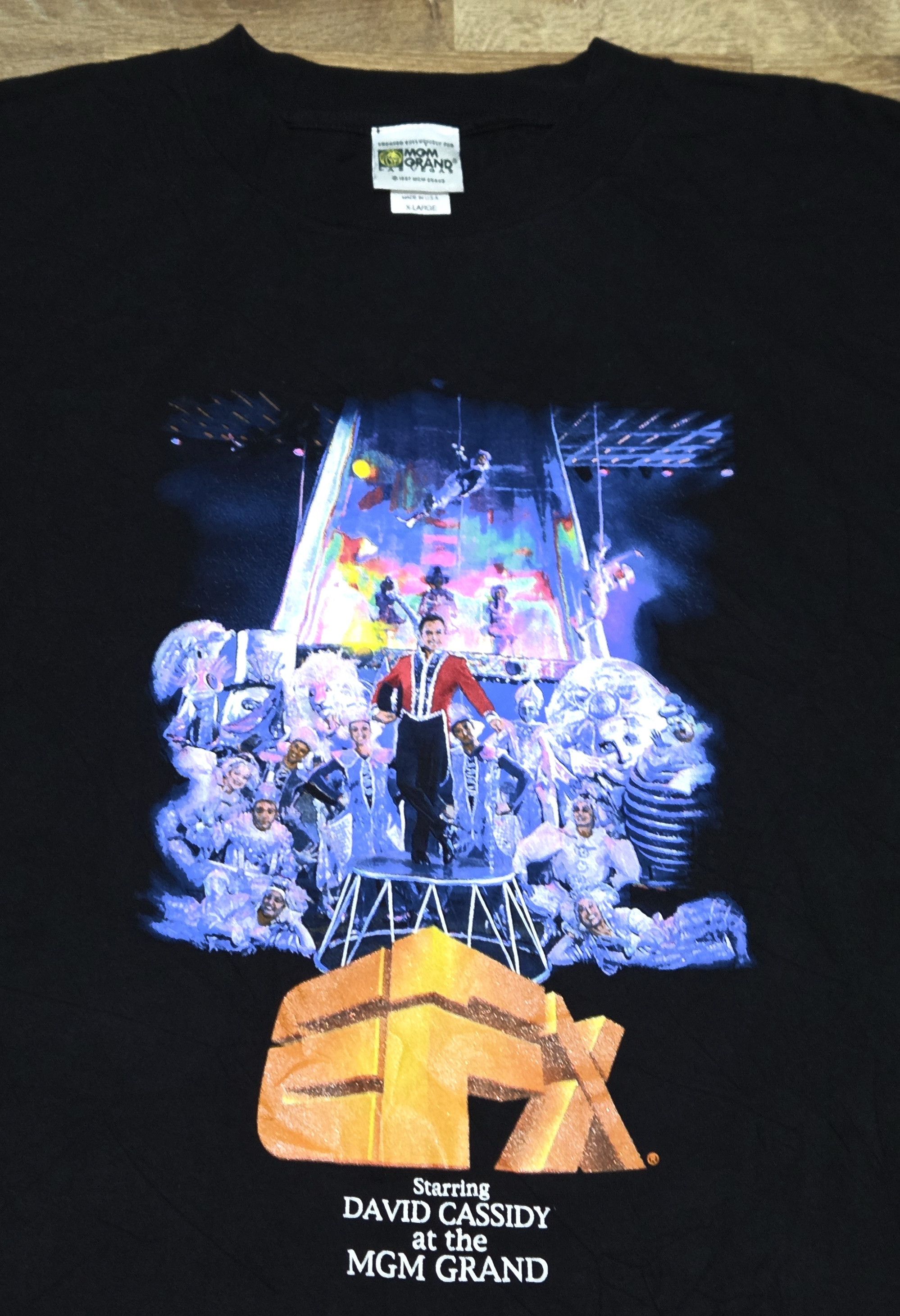 Vintage Vintage OG 90s David Cassidy MGM Grand LA EFX Promo T Shirt Size US XL / EU 56 / 4 - 5 Thumbnail