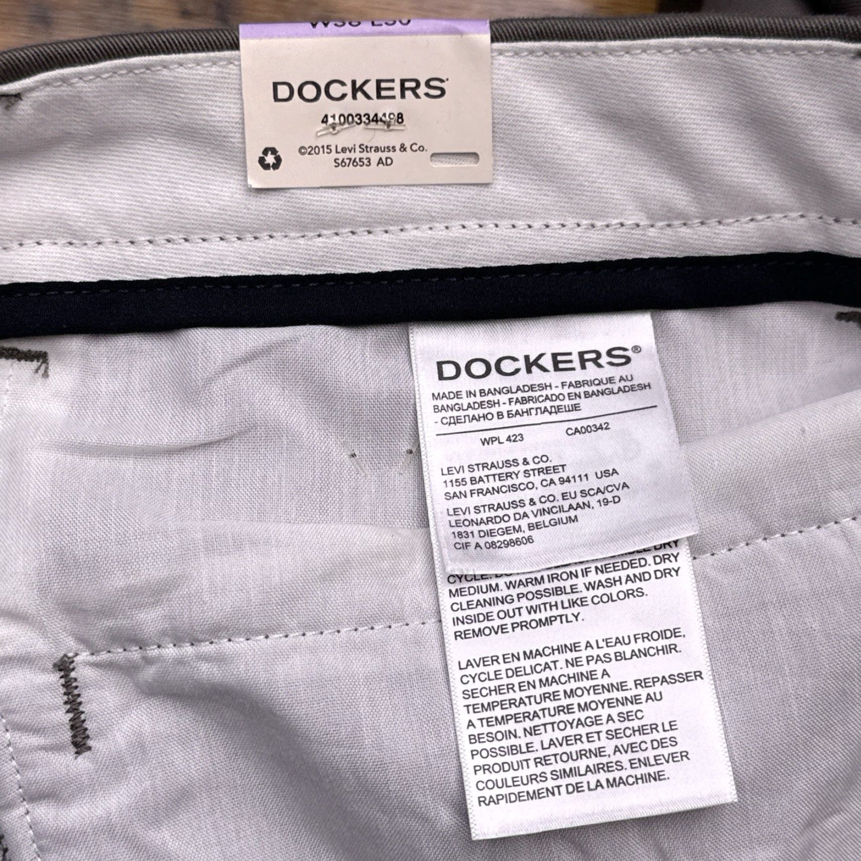 Dockers VINTAGE is not applicable; title: DOCKERS Pants Khakis 38x30 Tan Straight Fit Stretch Regular Mens Brown Cotton Blend Modern Workwear Casual Pants Size US 38 / EU 54 - 7 Thumbnail