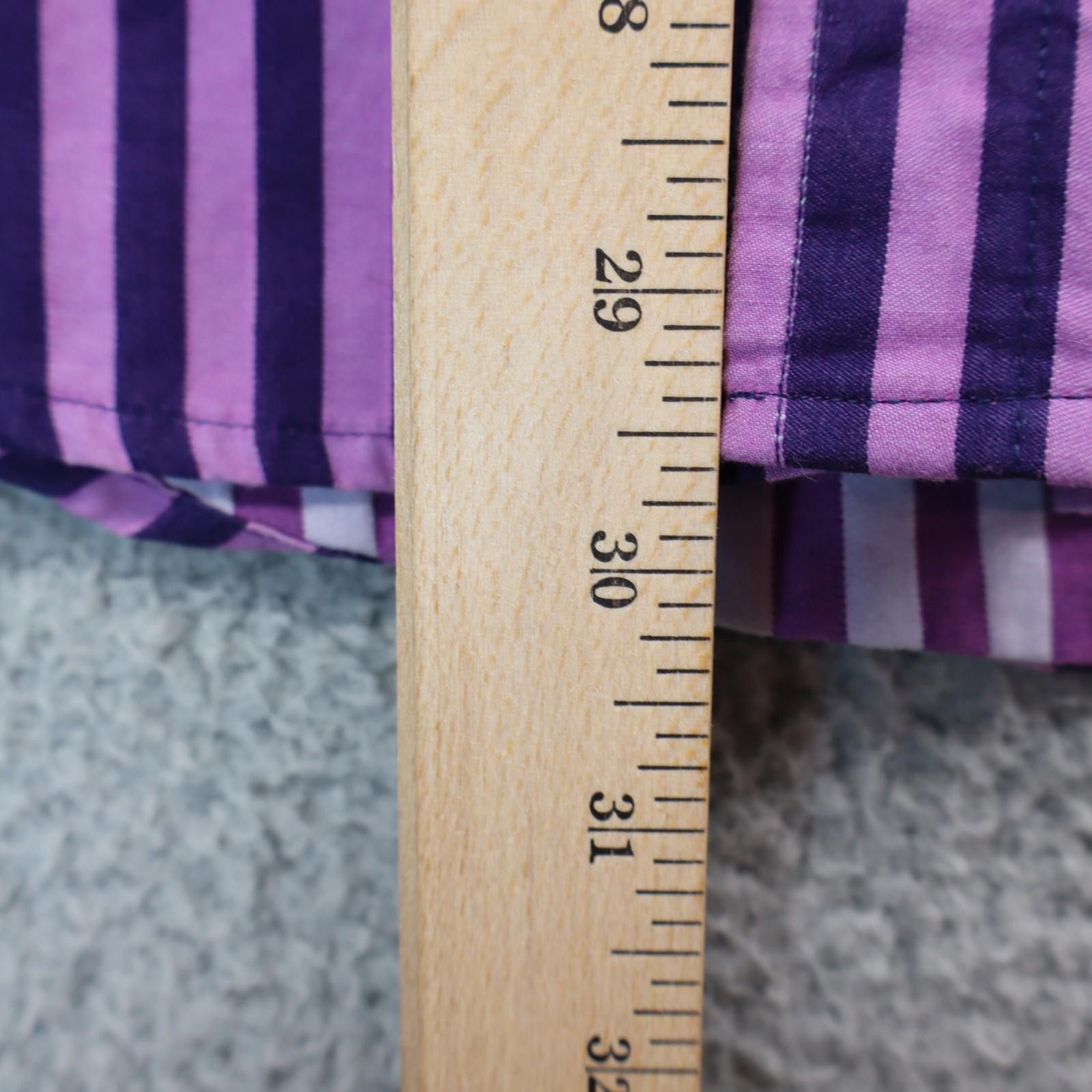 Dragonfly D Clothing Dragonfly Button Purple Striped Large 100% cotton Size US L / EU 52-54 / 3 - 3 Thumbnail
