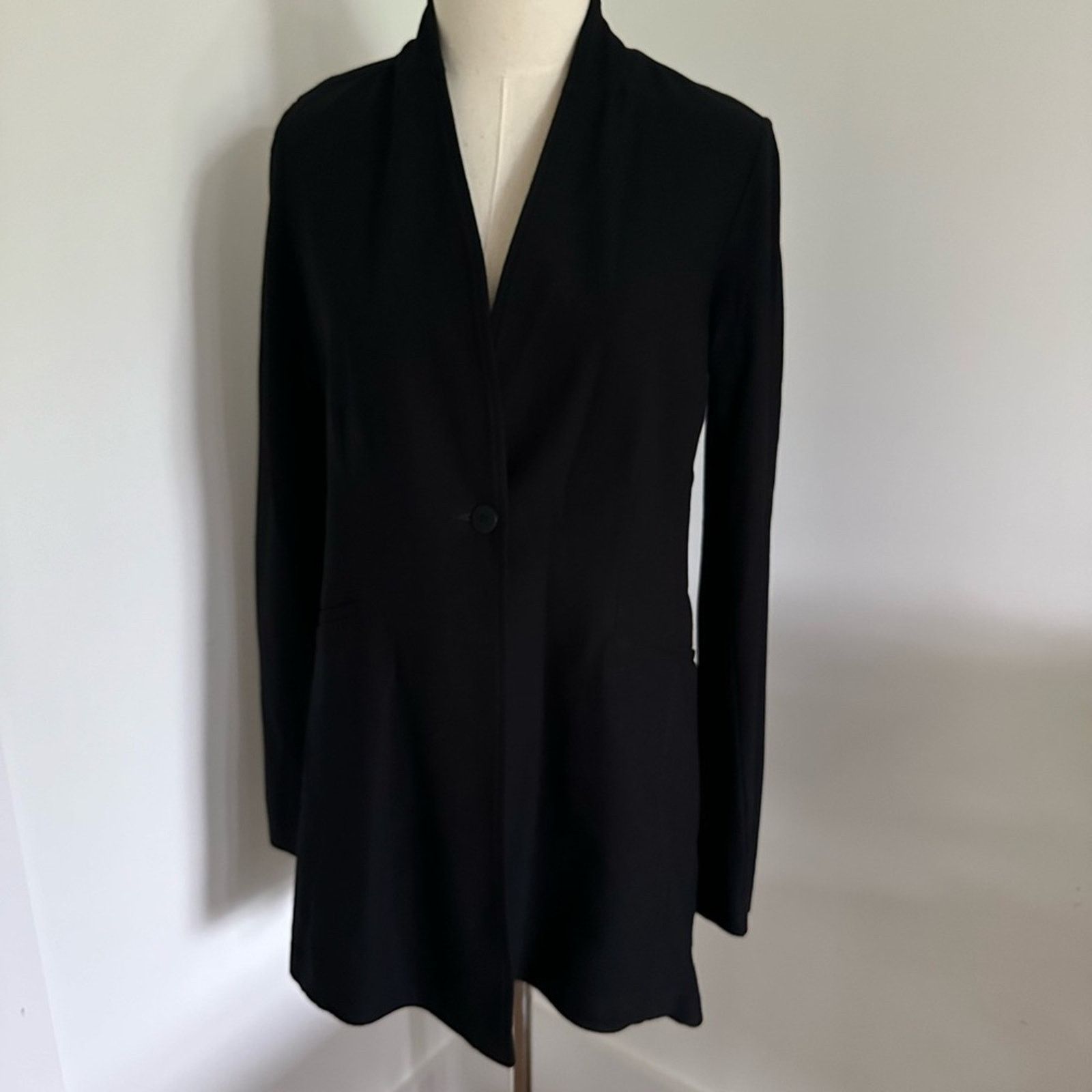 Eileen Fisher Eileen Fisher Black Stretch Knit Blazer - XS Size XS / US 0-2 / IT 36-38 - 2 Thumbnail
