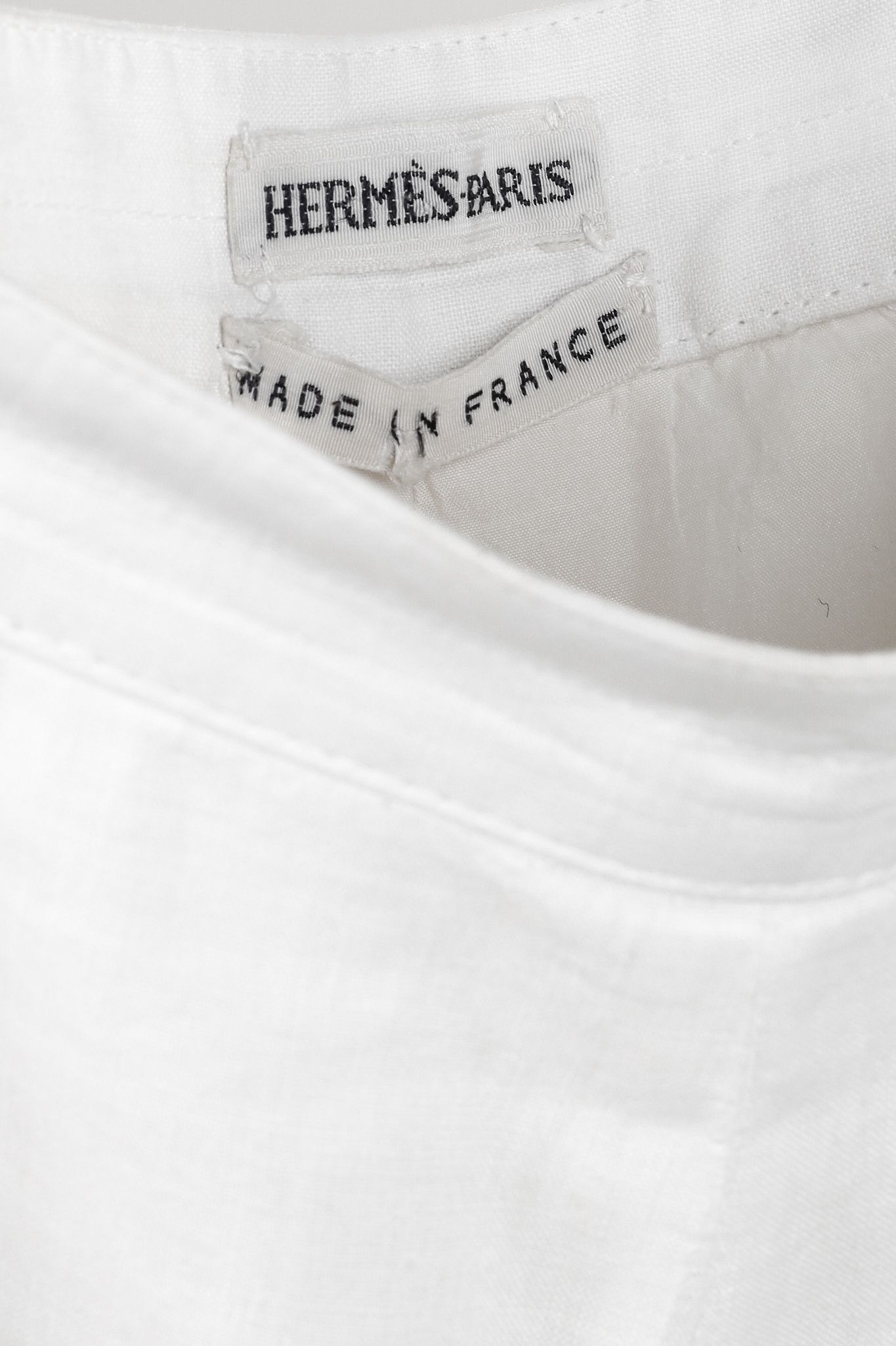 Hermes Hermes Vintage White Linen Sailor-Inspired Pant Size 27" / US 4 / IT 40 - 4 Thumbnail
