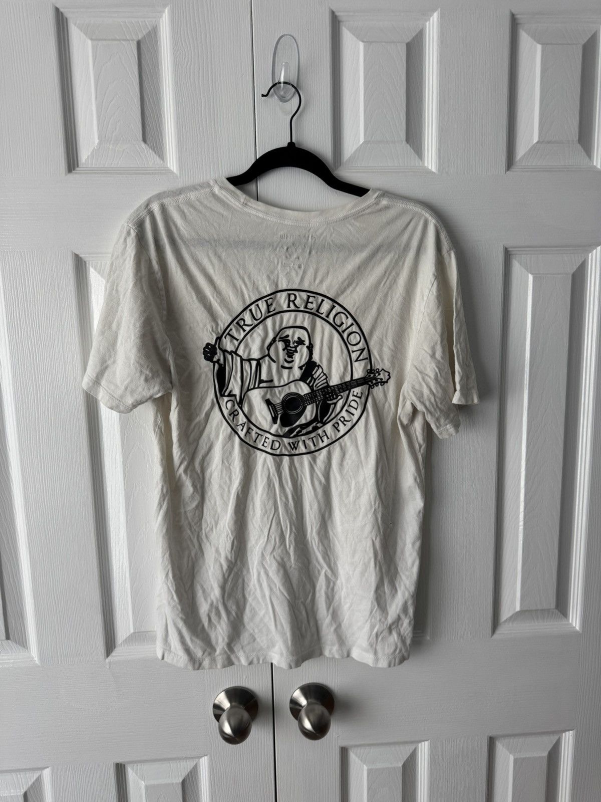 True Religion True Religion T-Shirt | Size M | Cream + Black Graphic Tee Size US M / EU 48-50 / 2 - 4 Thumbnail