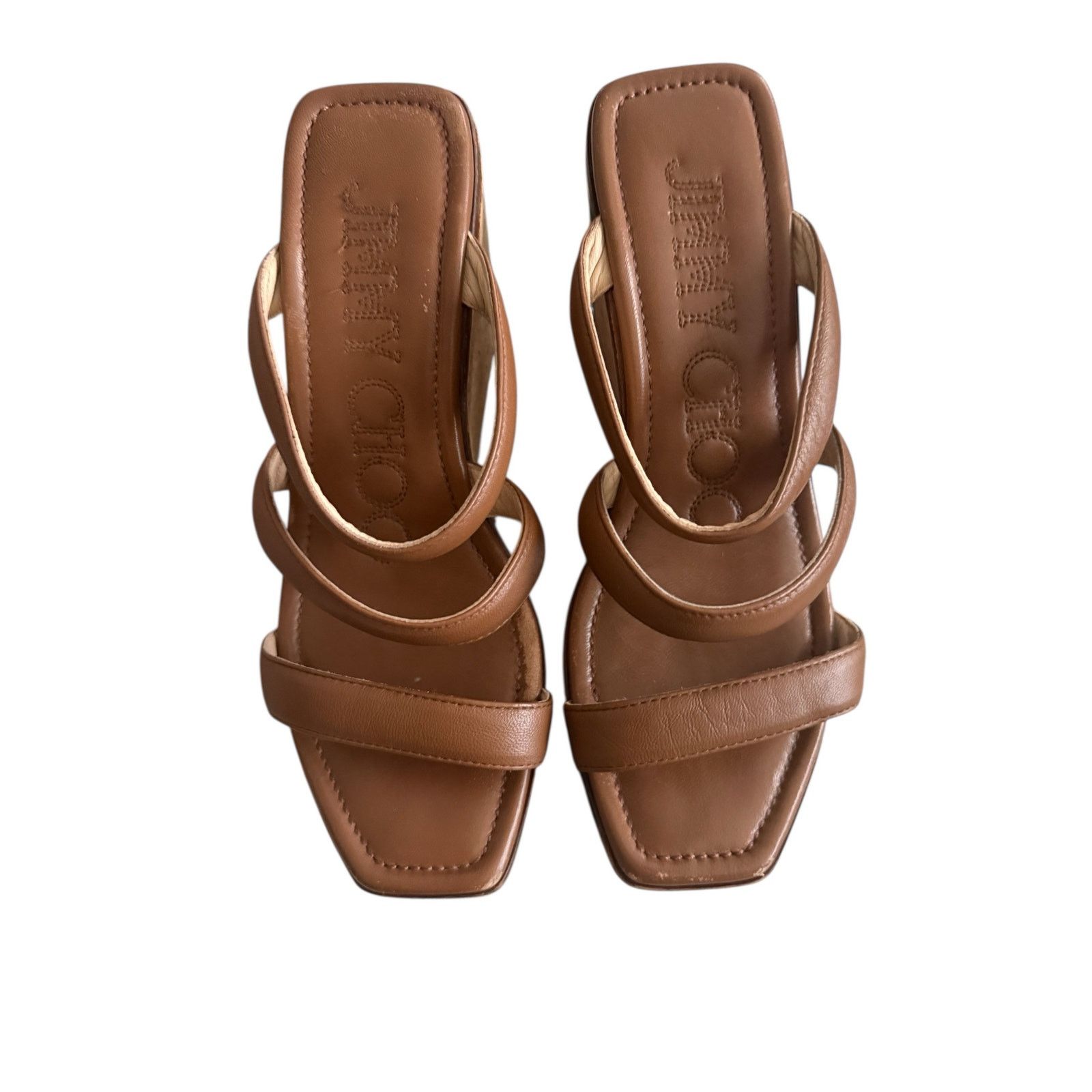 Jimmy Choo Jimmy Choo Brown Leather Athenia Wedge Sandals 37.5 Size US 7.5 / IT 37.5 - 3 Thumbnail