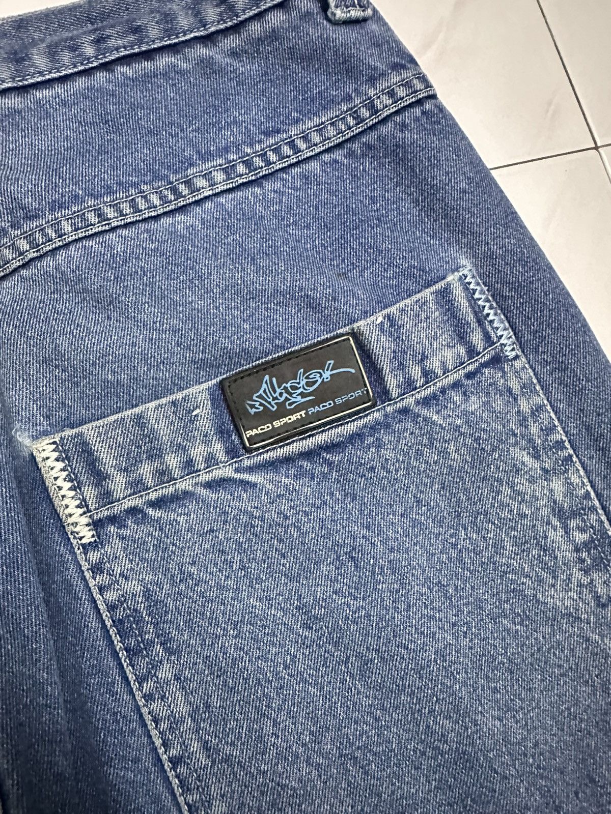 JNCO Distressed Paco Painted Embroidered Baggy Jeans Y2K Jnco Size US 36 / EU 52 - 14 Thumbnail