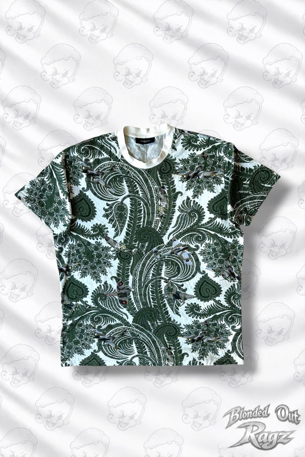 Givenchy SS13 Givenchy Planes War Paisley Green T shirt Tisci Era Size US M / EU 48-50 / 2 - 1 Thumbnail