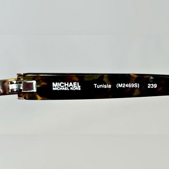 Michael Kors Michael Kors Tunisia Brown Gold Metal Tortoise Sunglasses Size ONE SIZE - 8 Thumbnail