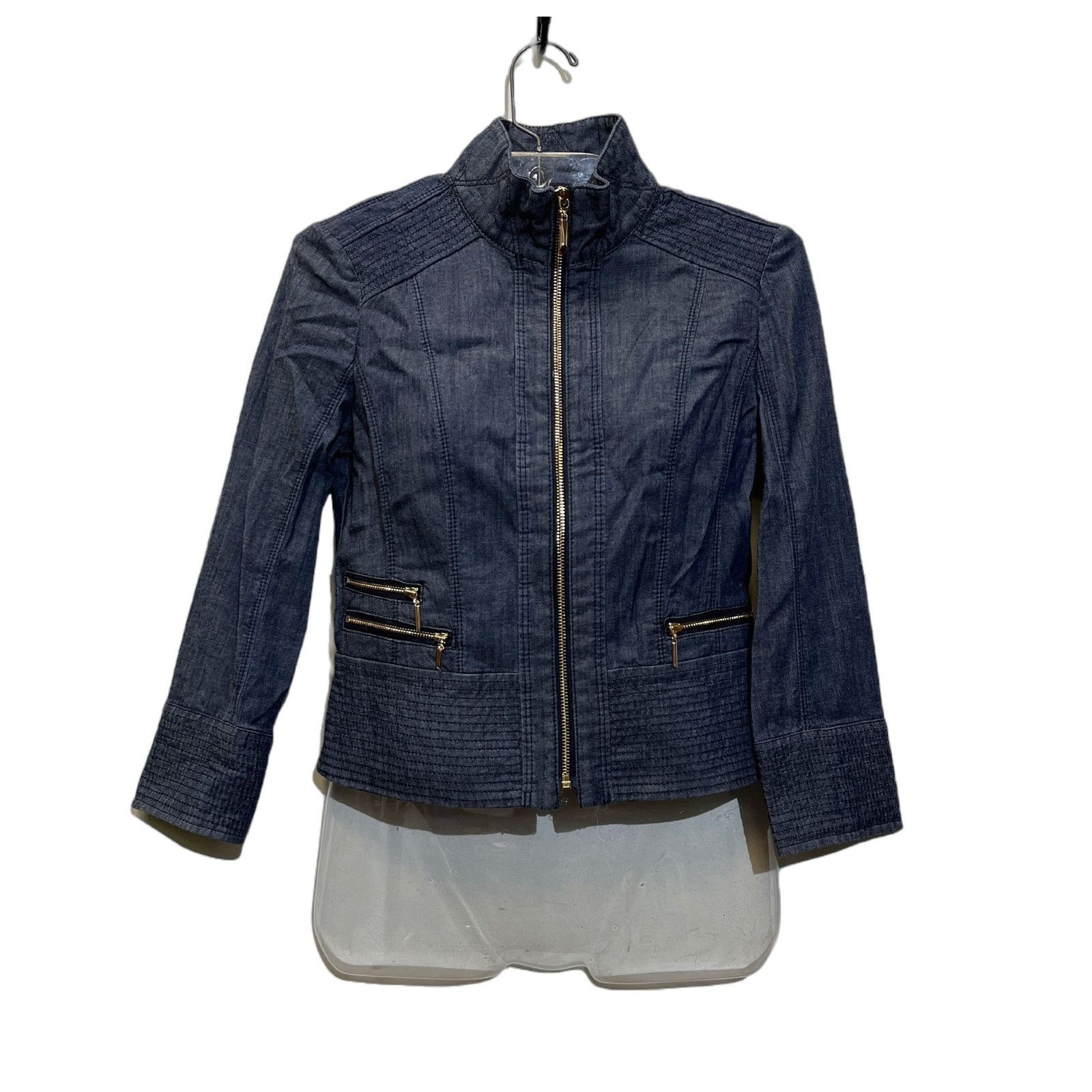 White House Black Market White House Black Market Denim Jacket Womens Size 00 Blue Size XXS / US 00 / IT 34 - 1 Thumbnail