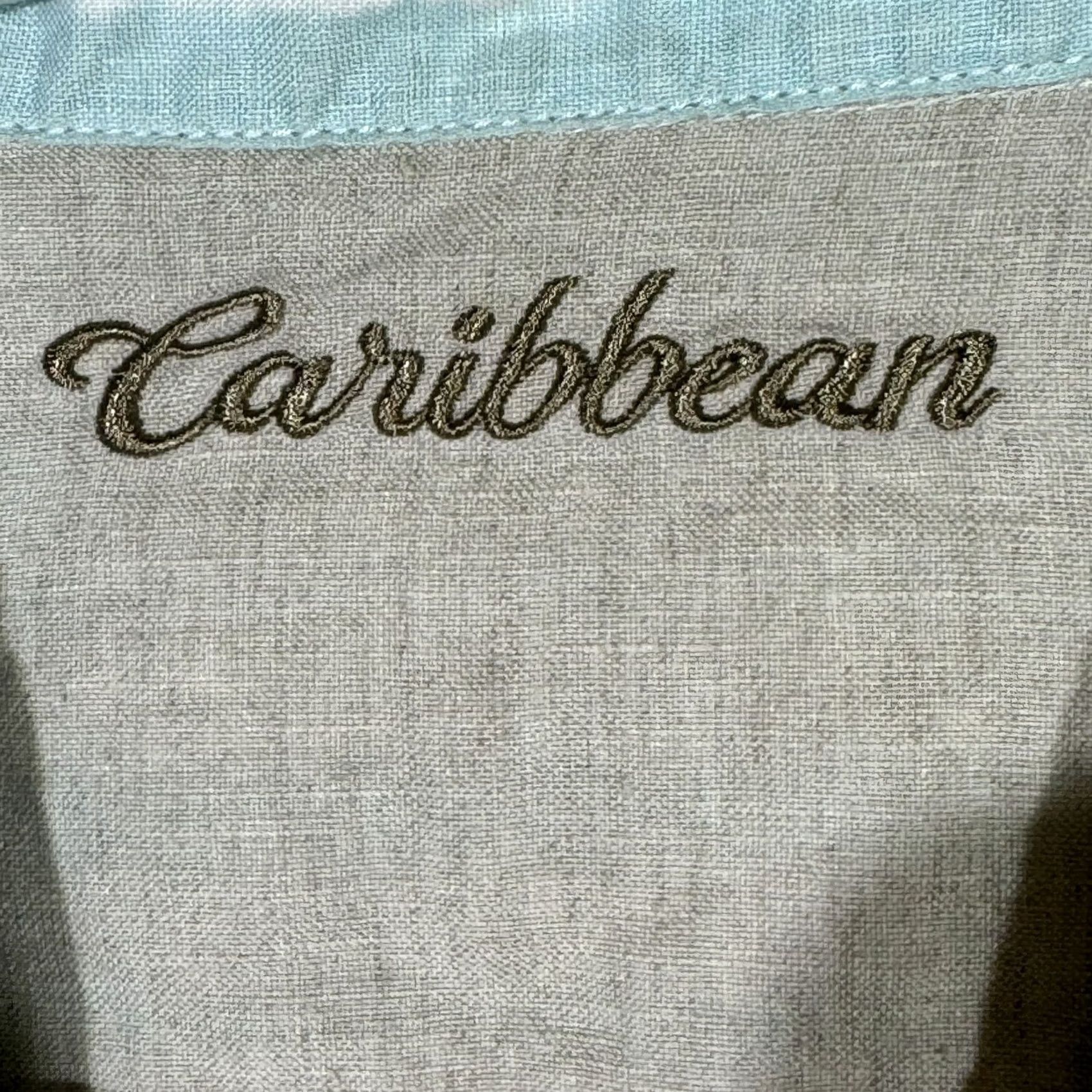 Vintage Caribbean XL Light Blue Striped Linen Hawaiian Shirt – 100% Linen, Button-Up, Short Sleeve, Casual Beachwear, Men’s Size US XL / EU 56 / 4 - 6 Thumbnail