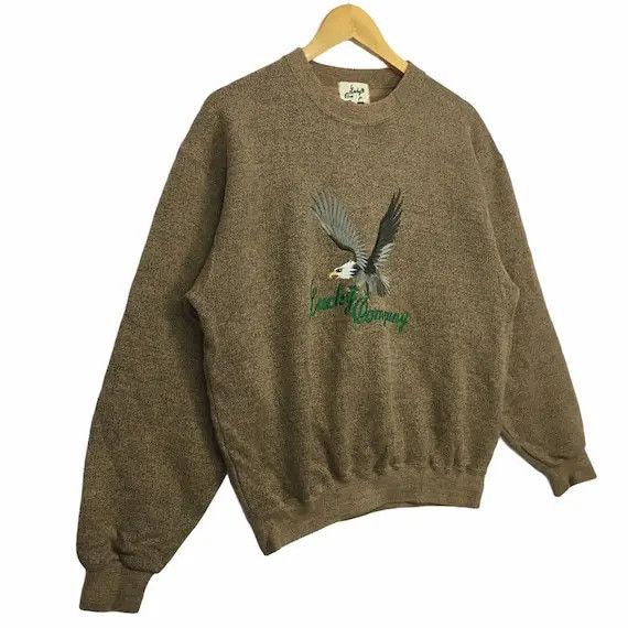 Vintage Vtg 90' LUCKY COMPANY AMERICA Eagle Embroidery Sweatshirt Size US L / EU 52-54 / 3 - 3 Thumbnail