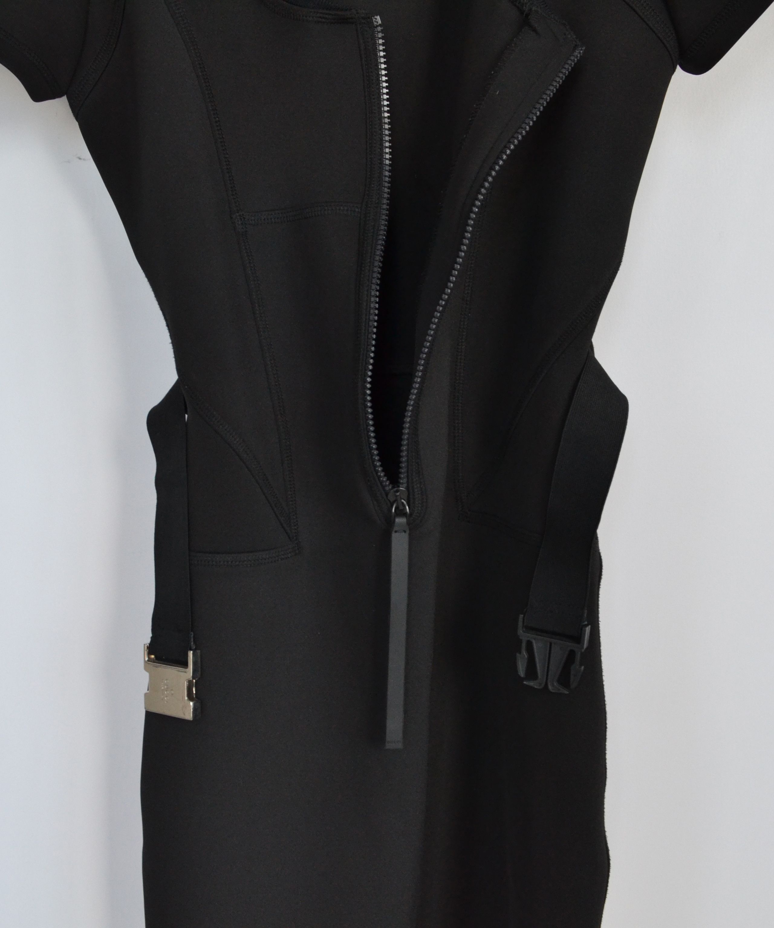 Gucci GUCCI Dress Neoprene Belt Logo Zip Womens 2009 Black S Size S / US 4 / IT 40 - 9 Thumbnail