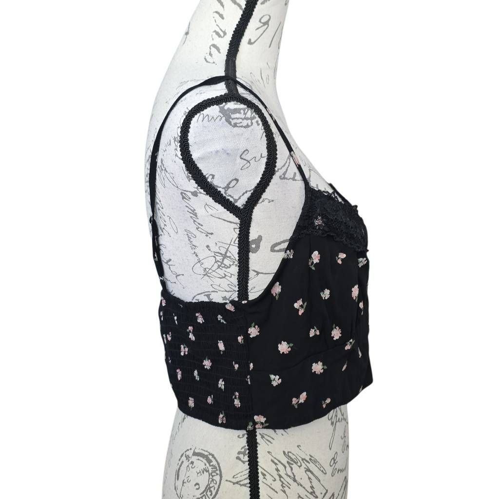 Aeropostale Aeropostale Women's Size XL Black Pink Floral Print Cami Lac Size XL / US 12-14 / IT 48-50 - 4 Thumbnail