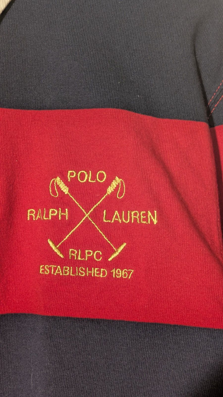 Polo Ralph Lauren 🏉 Polo Ralph Lauren Rugby Shirt – Red / Navy (Size L) Size US L / EU 52-54 / 3 - 4 Thumbnail