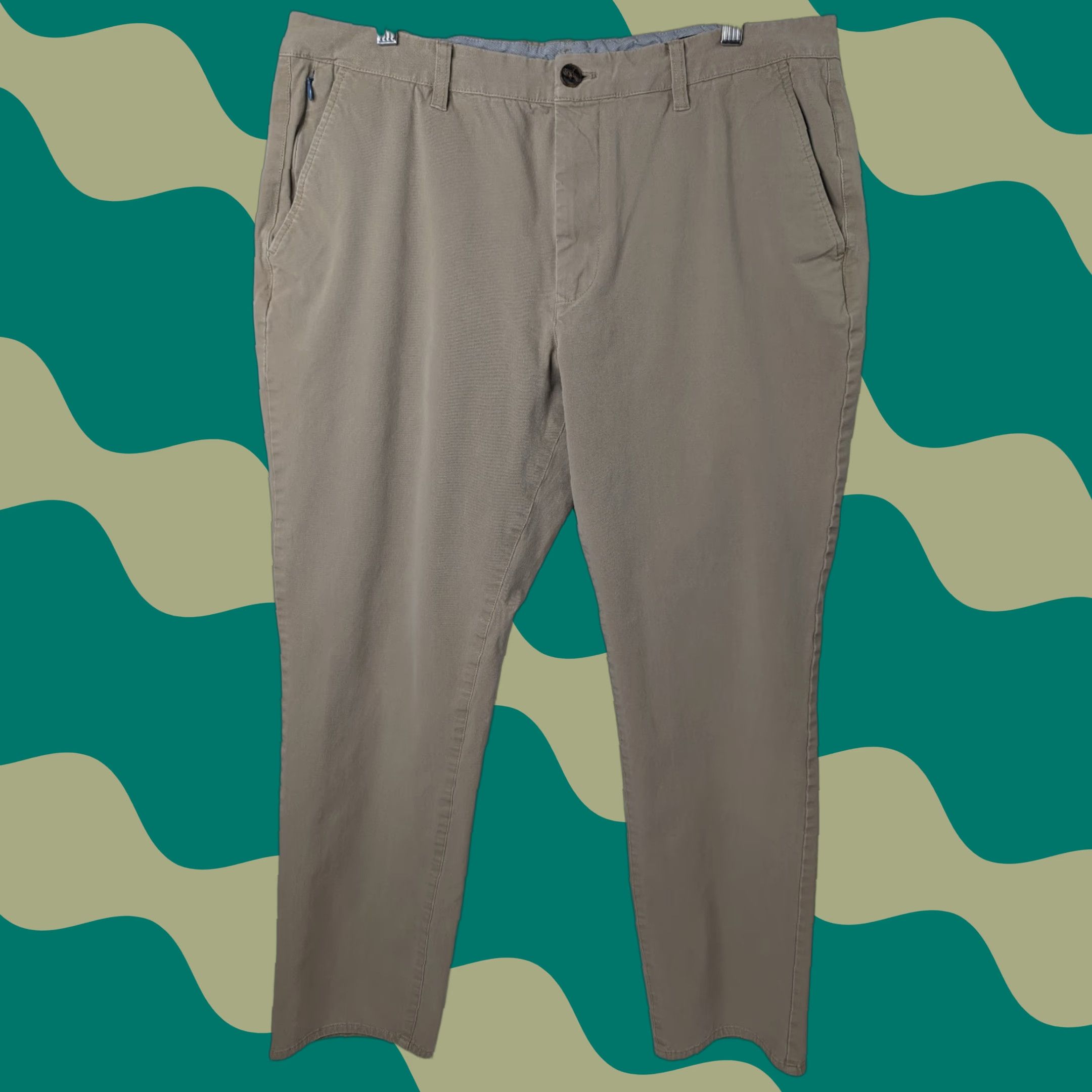 Bonobos Bonobos Pants Slim Fit Beige 38x32 Cotton Chino Men - Regular, Casual, Workwear, City, Preppy, Travel Size US 38 / EU 54 - 1 Thumbnail