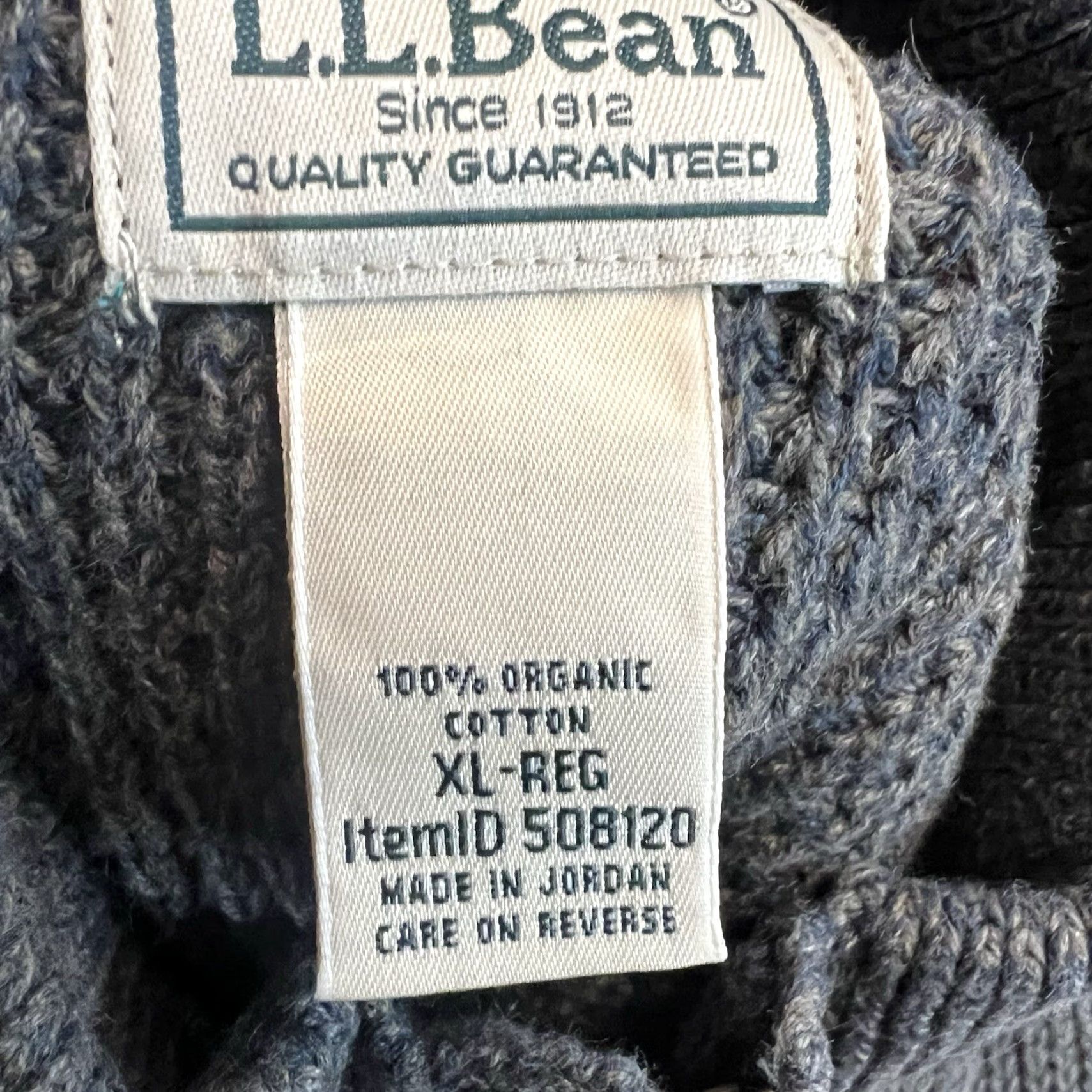 Vintage VINTAGE L.L. Bean Men's Sweater Cardigan XL Waffle Knit Zip Heavyweight Gray Long Sleeve Fall Winter Size US XL / EU 56 / 4 - 6 Thumbnail