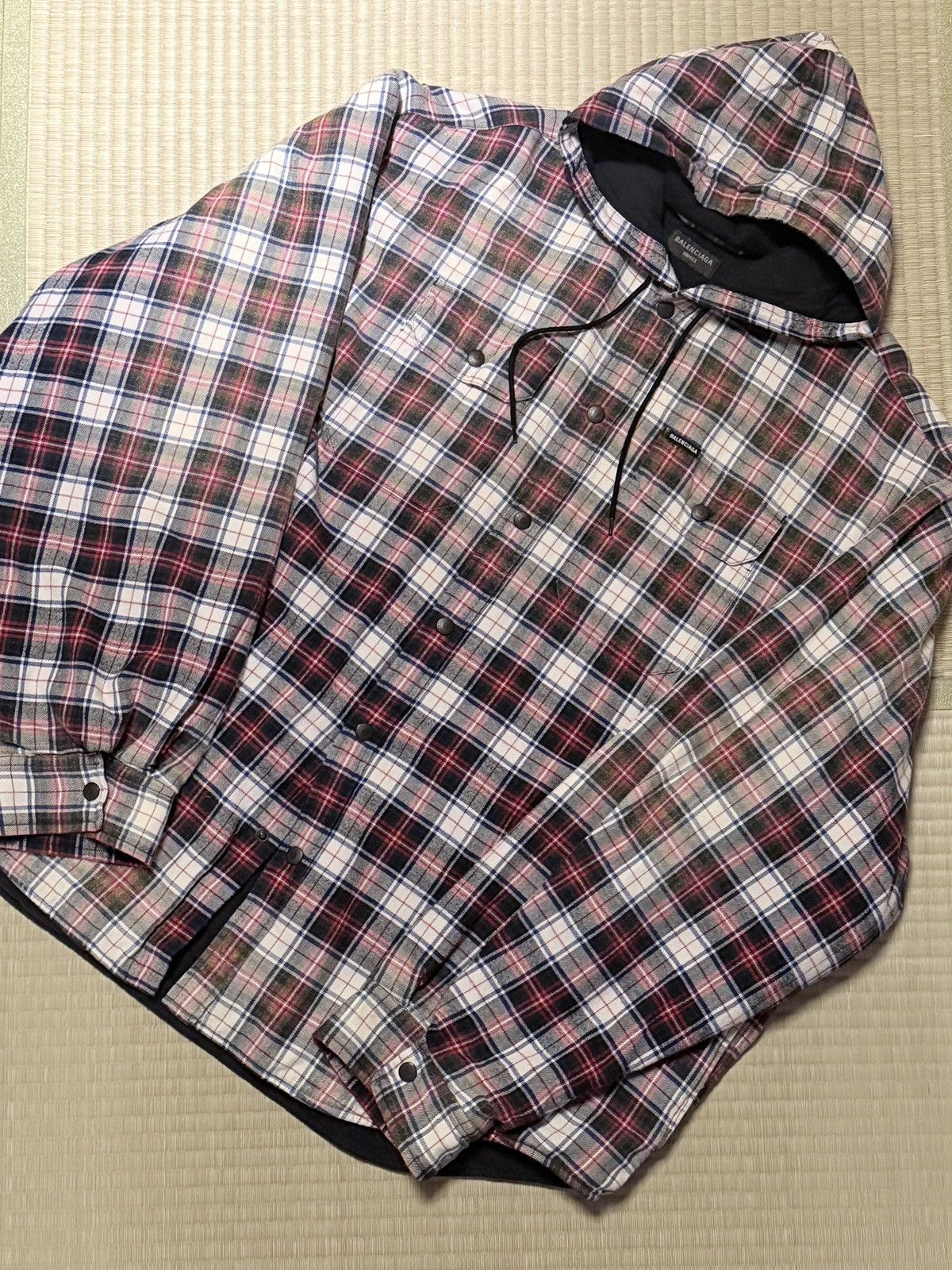 Balenciaga Balenciaga Bleached Flannel Check Shirt Jacket with