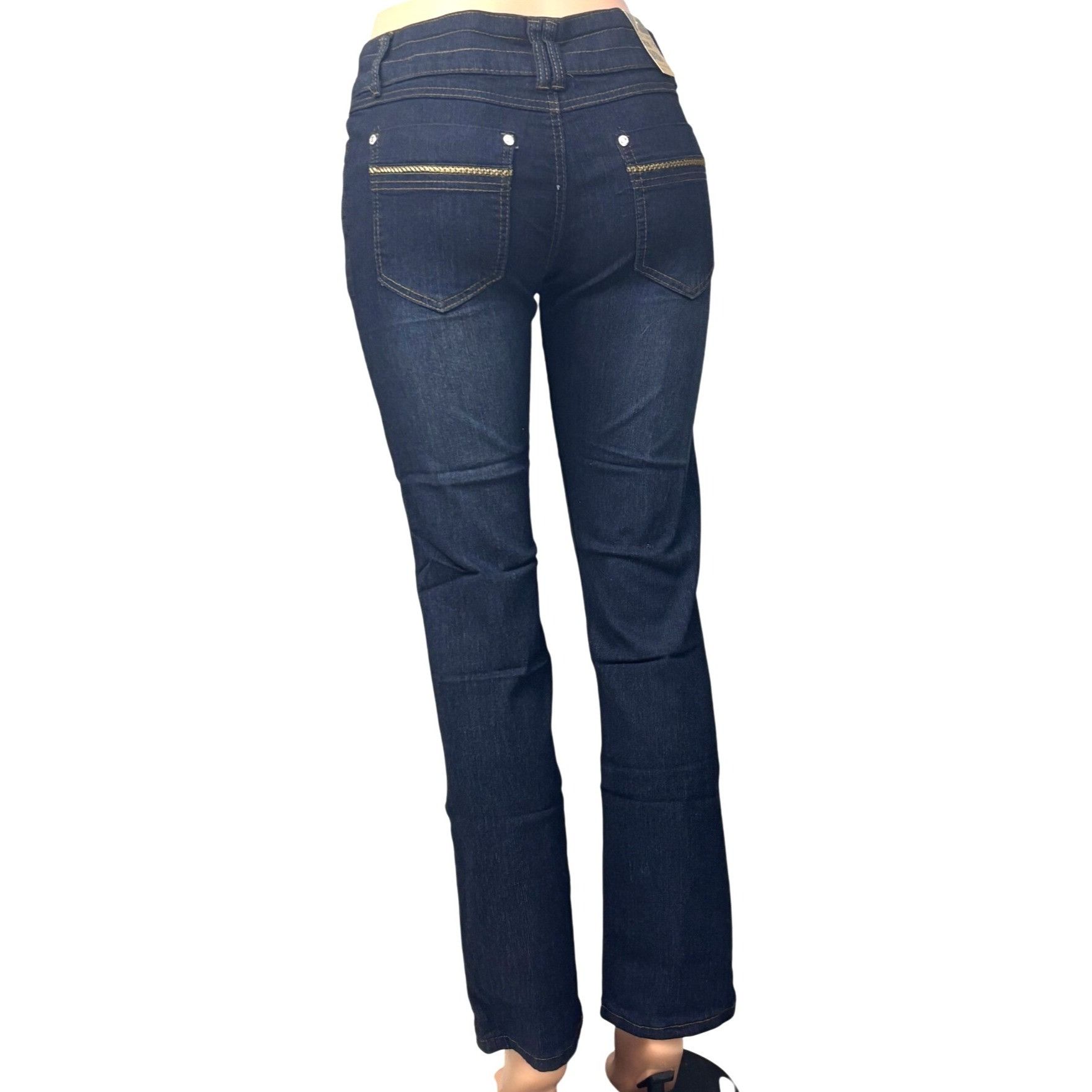 Other Out Jeans Women’s Cross-stitch Straight Leg Stretch Jeans, D Size 28" / US 6 / IT 42 - 6 Thumbnail