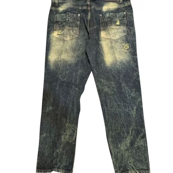 Southpole VINTAGE Southpole Jeans Mens 40x32 Distressed Acid Wash Skater Baggy Denim Cotton Wide-Leg 90s Rock Hip Hop Band Mens Size US 40 / EU 56 - 4 Thumbnail