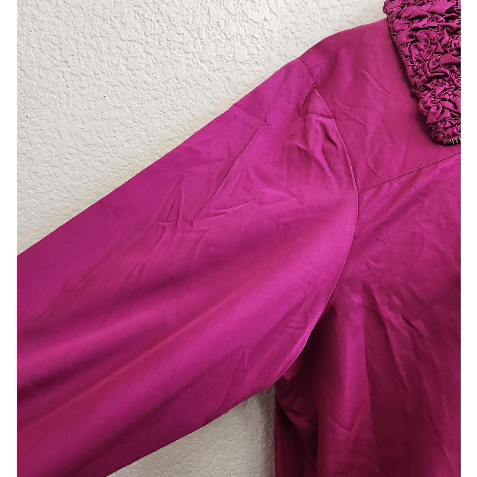 Other Susan Graver Fuchsia Puckered Collar Full Zip Jacket 3X Size 3XL / US 20-22 - 4 Thumbnail
