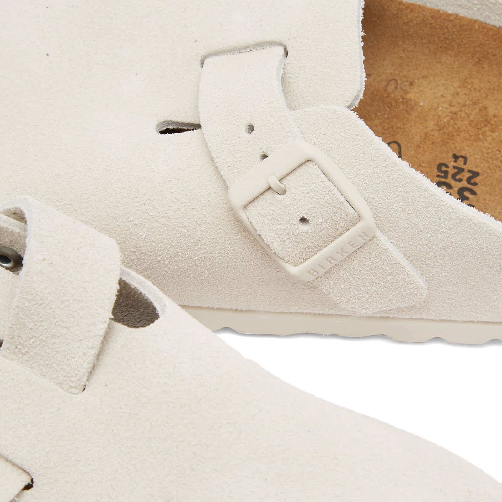 Birkenstock Birkenstock Boston Suede Antique White 1024740 US 8 EU 39 Size US 8 / IT 38 - 3 Thumbnail