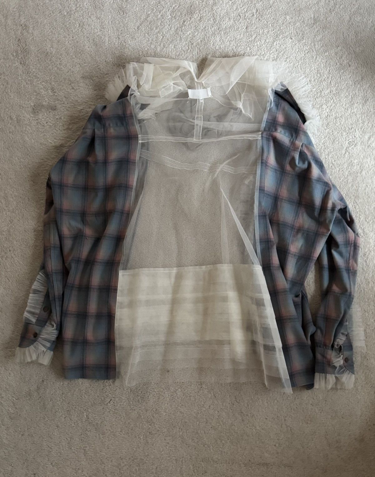 John Galliano × Maison Margiela × Pendleton Margiela Co-Ed 2023 Tulle/Wool Shirt Size M / US 6-8 / IT 42-44 - 2 Thumbnail