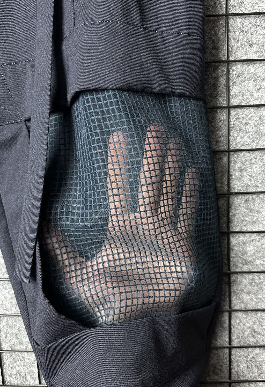 Hussein Chalayan Chalayan SS 18 Designer Mesh Insert Woollen Pants Size 52 Size US 36 / EU 52 - 6 Thumbnail