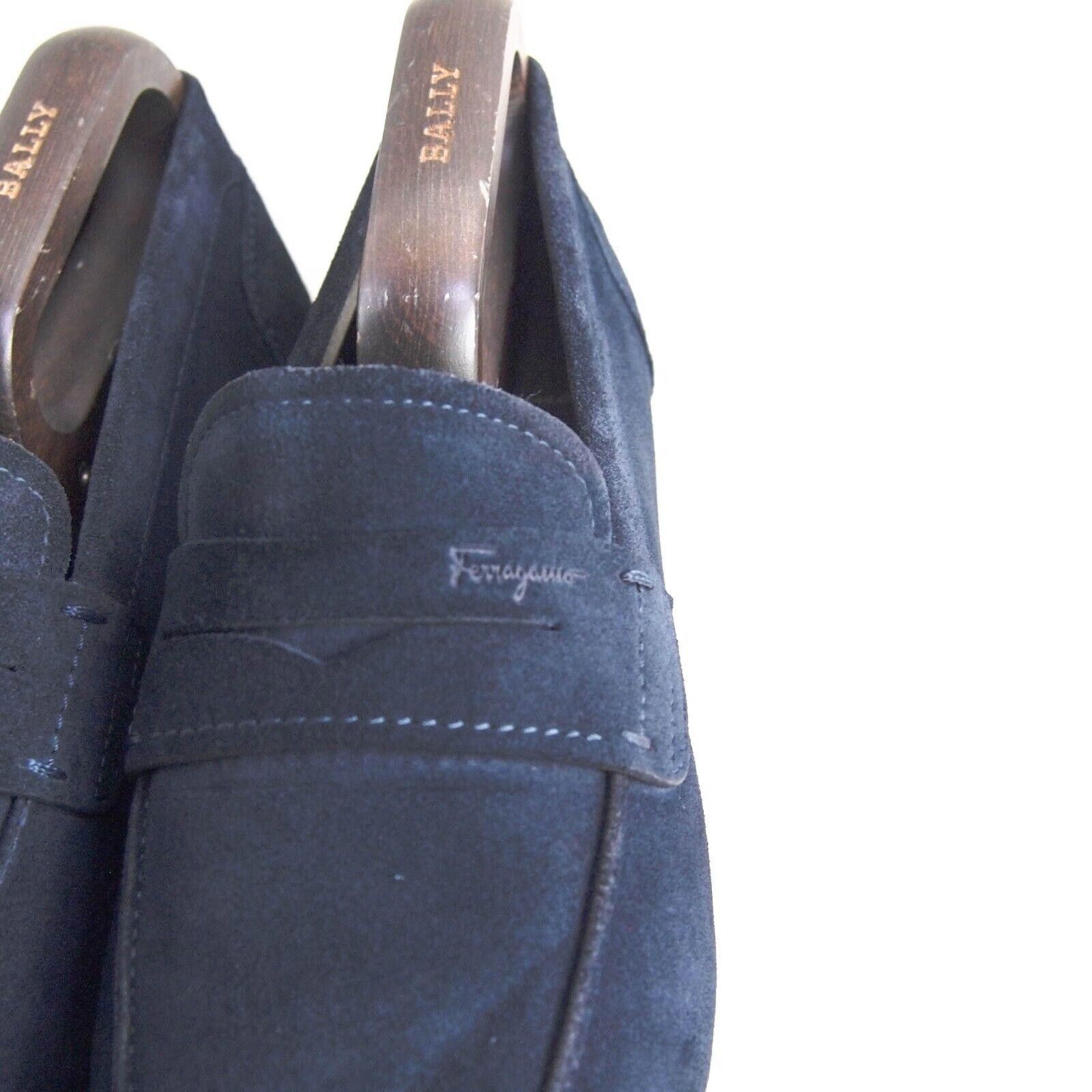 Salvatore Ferragamo Ferragamo Penny Loafers Blue Suede EU 41.5 US 8.5 Size US 8.5 / EU 41-42 - 4 Thumbnail