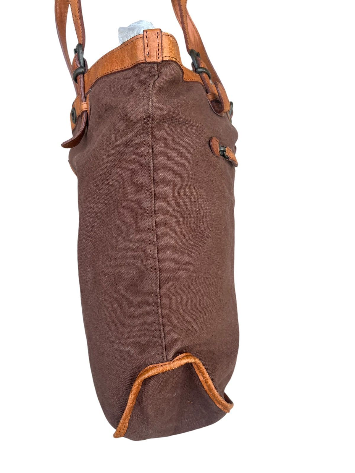 Japanese Brand × Leather Vintage Stranuovo X Ace Leather Cavas Tote Bag Size ONE SIZE - 12 Thumbnail