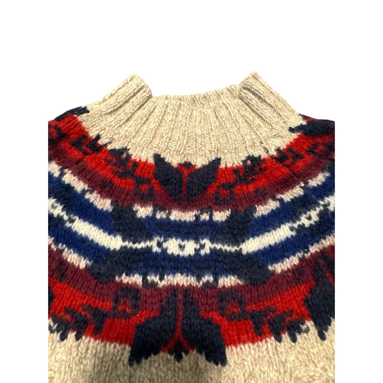 Polo Ralph Lauren Polo Ralph Lauren Nordic Sweater Women's XS/S Cropped Petite Wool Cotton Linen Mock Neck Long Sleeve Fair Isle Cable-Knit Size XS / US 0-2 / IT 36-38 - 5 Thumbnail