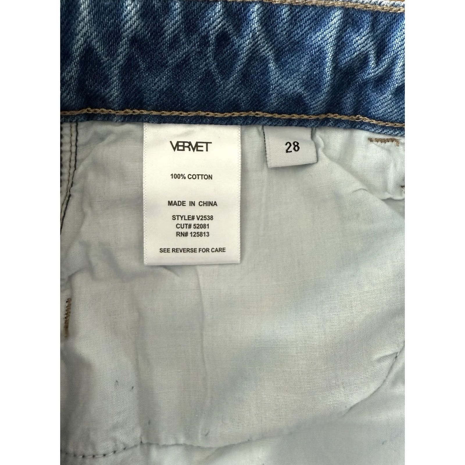 Vintage Vervet Jeans Womens 28 Distressed Light Wash 5-Pocket High Rise Straight Denim Blue Size 28" / US 6 / IT 42 - 6 Thumbnail