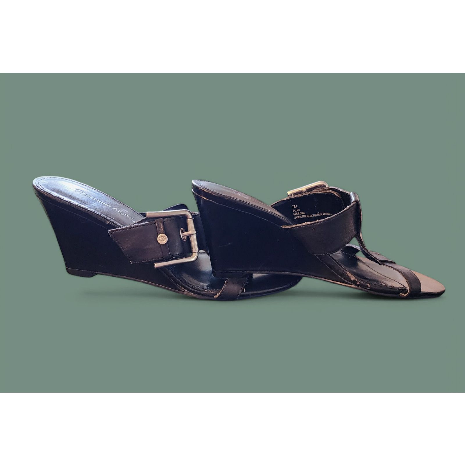 Etienne Aigner Etienne Aigner Mallard Wedge Slides Sandals Black Size 7.5M Size US 7.5 / IT 37.5 - 3 Thumbnail