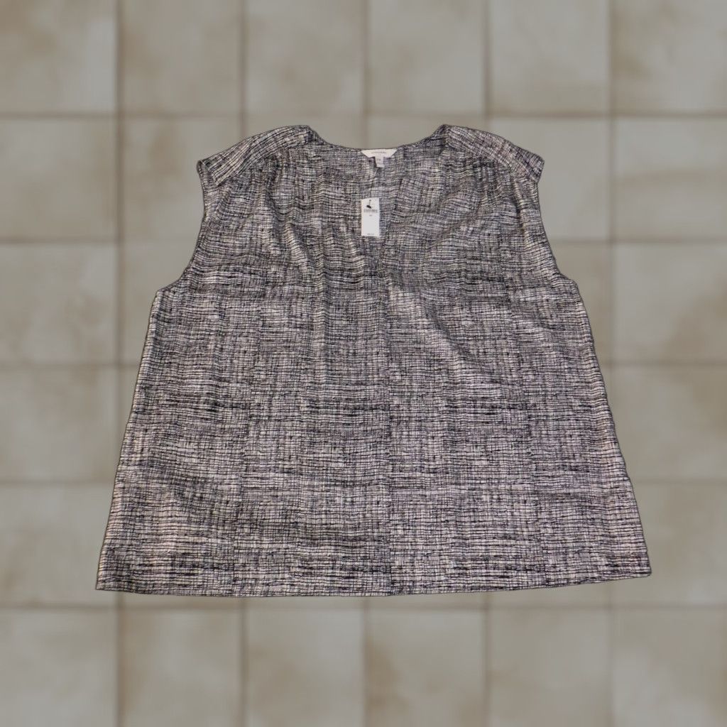 Banana Republic Banana Republic Shirt Womens 2XL Sleeveless Blouse Abstract Print Poly Top Size XXL / US 16-18 / IT 52-54 - 1 Thumbnail