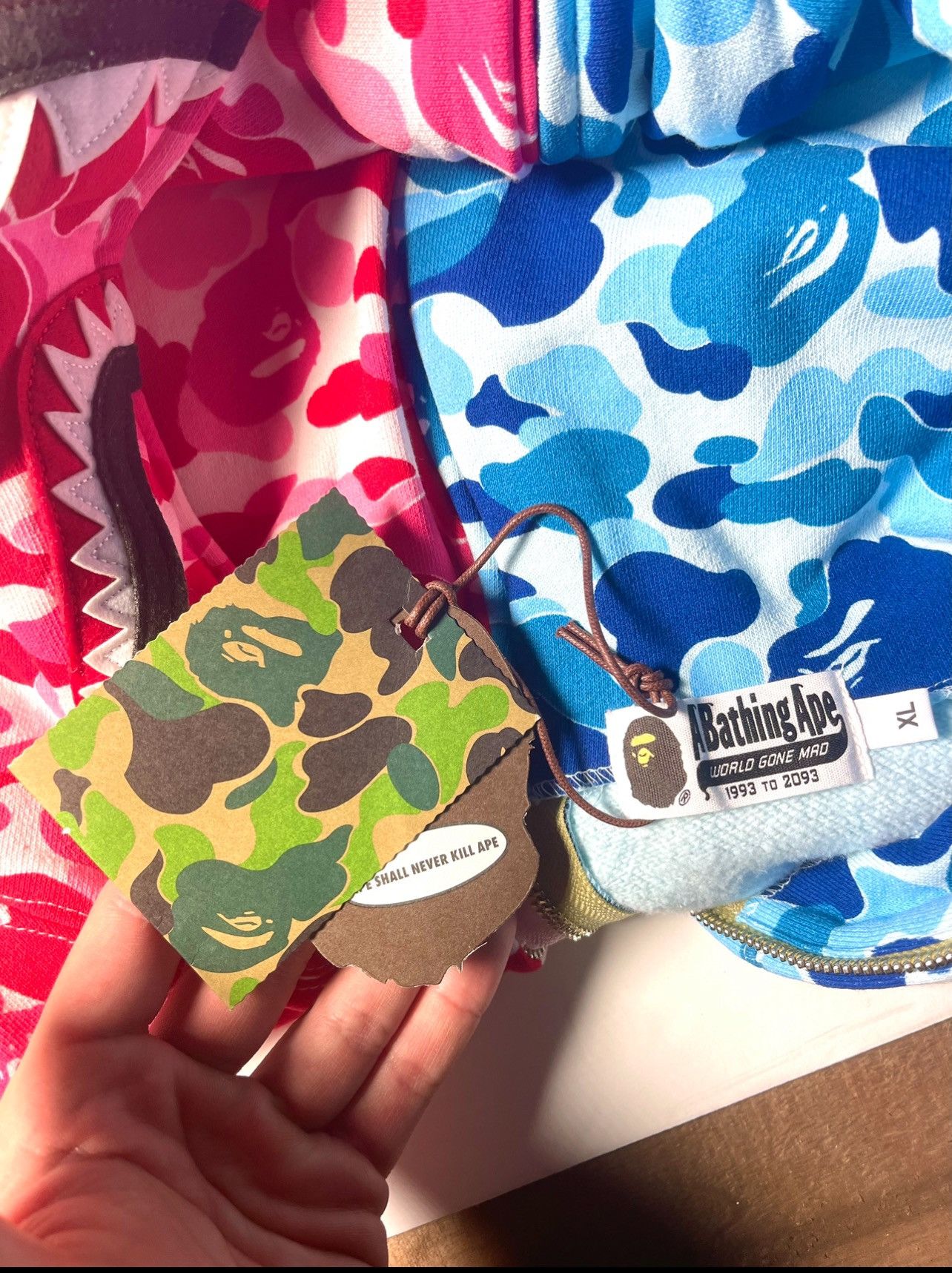 Bape BAPE ABC Camo Separate Shark Full Zip Hoodie 'Pink' Size US XL / EU 56 / 4 - 10 Thumbnail