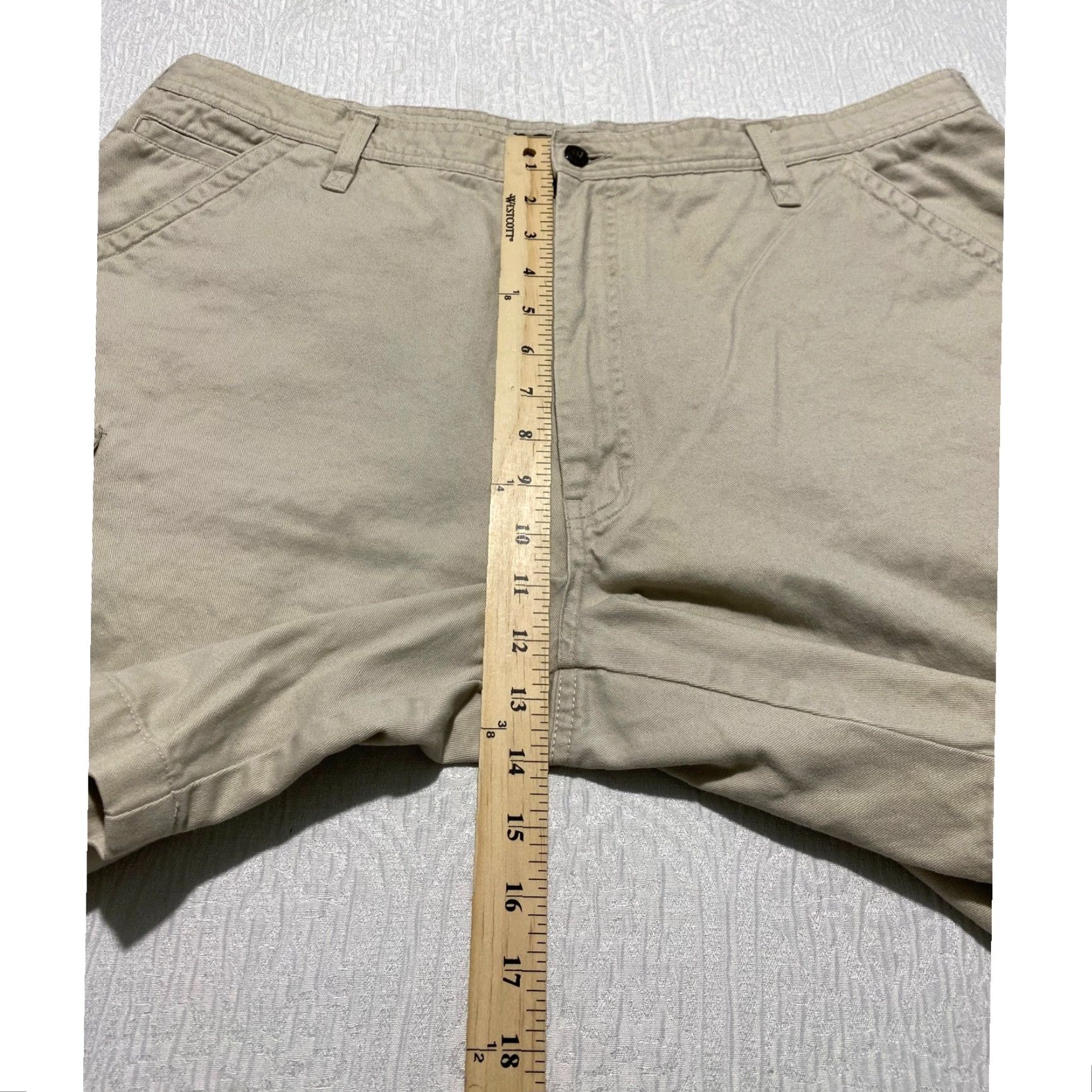 Perry Ellis Perry Ellis America Mens Cargo Shorts Khaki Cotton 38 Tan Beige Regular 6-Pocket Utility Workwear Casual Size US 38 / EU 54 - 5 Thumbnail