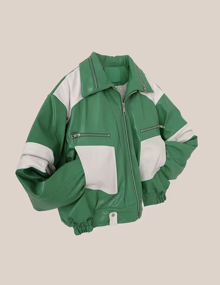 Other Faux Leather Streetwear Oversize Retro Y2k Patchwork Jacket Size US XL / EU 56 / 4 - 3 Thumbnail