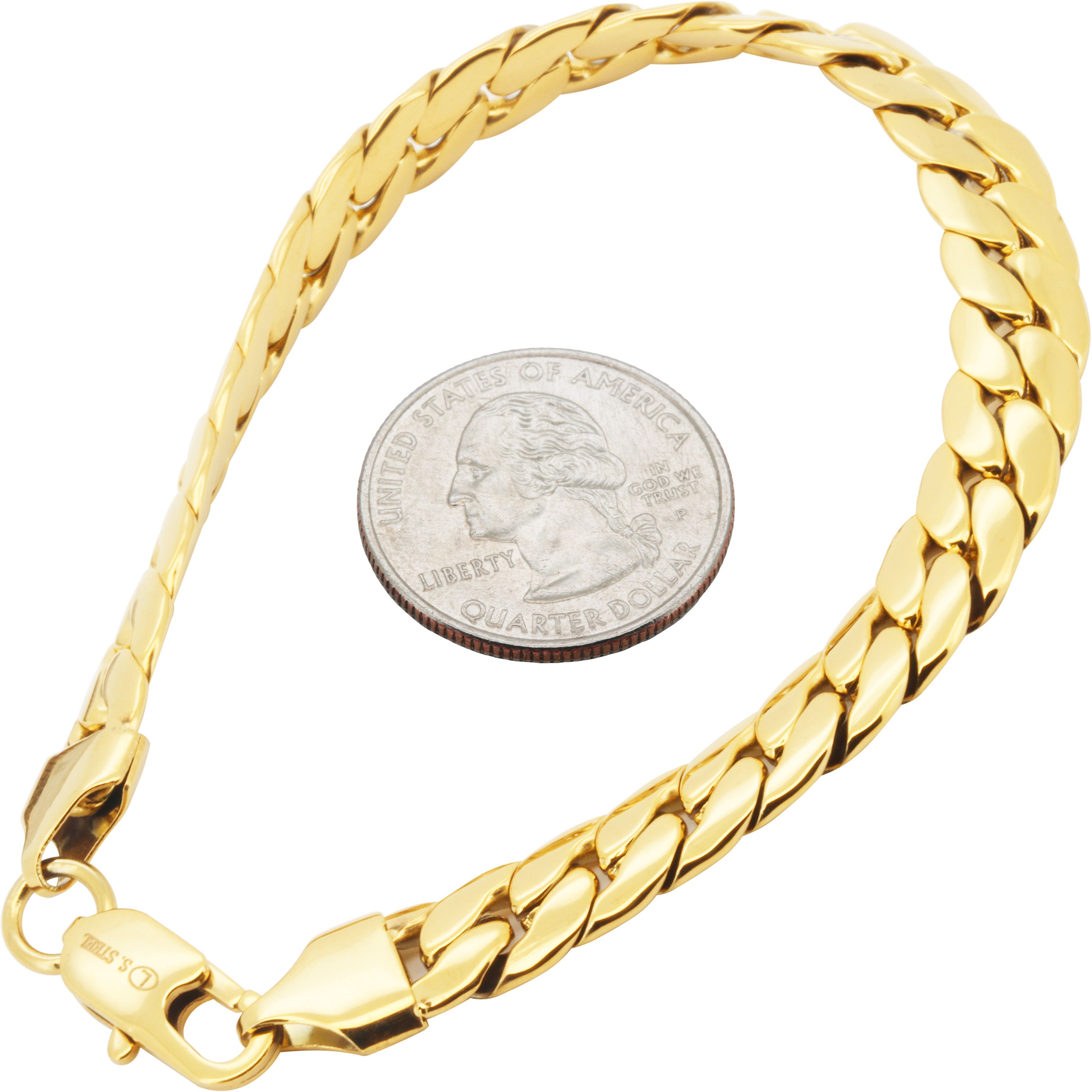 Other 316L Stainless Steel 18k GP 8mm Miami Cuban Bracelet 7.5" Size ONE SIZE - 1 Preview