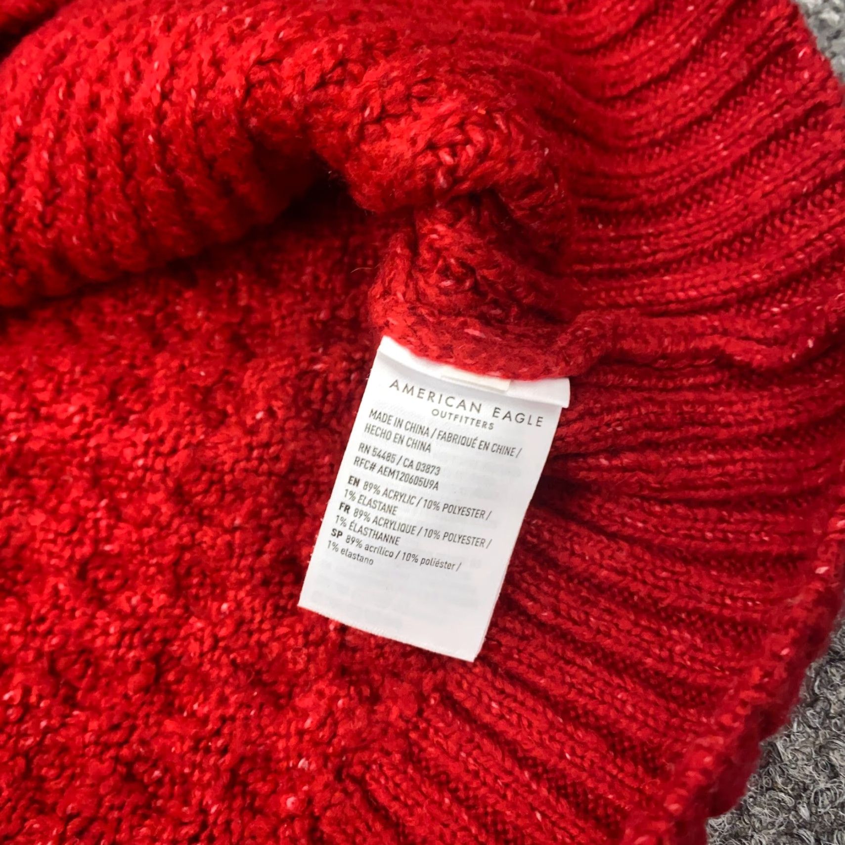 American Eagle Outfitters American Eagle Outfitters Sweater Womens Small Red Chunky Knit Stretch Mock Neck Pullover Knit Slim Fit 60 Day Returns Womens Size S / US 4 / IT 40 - 7 Thumbnail
