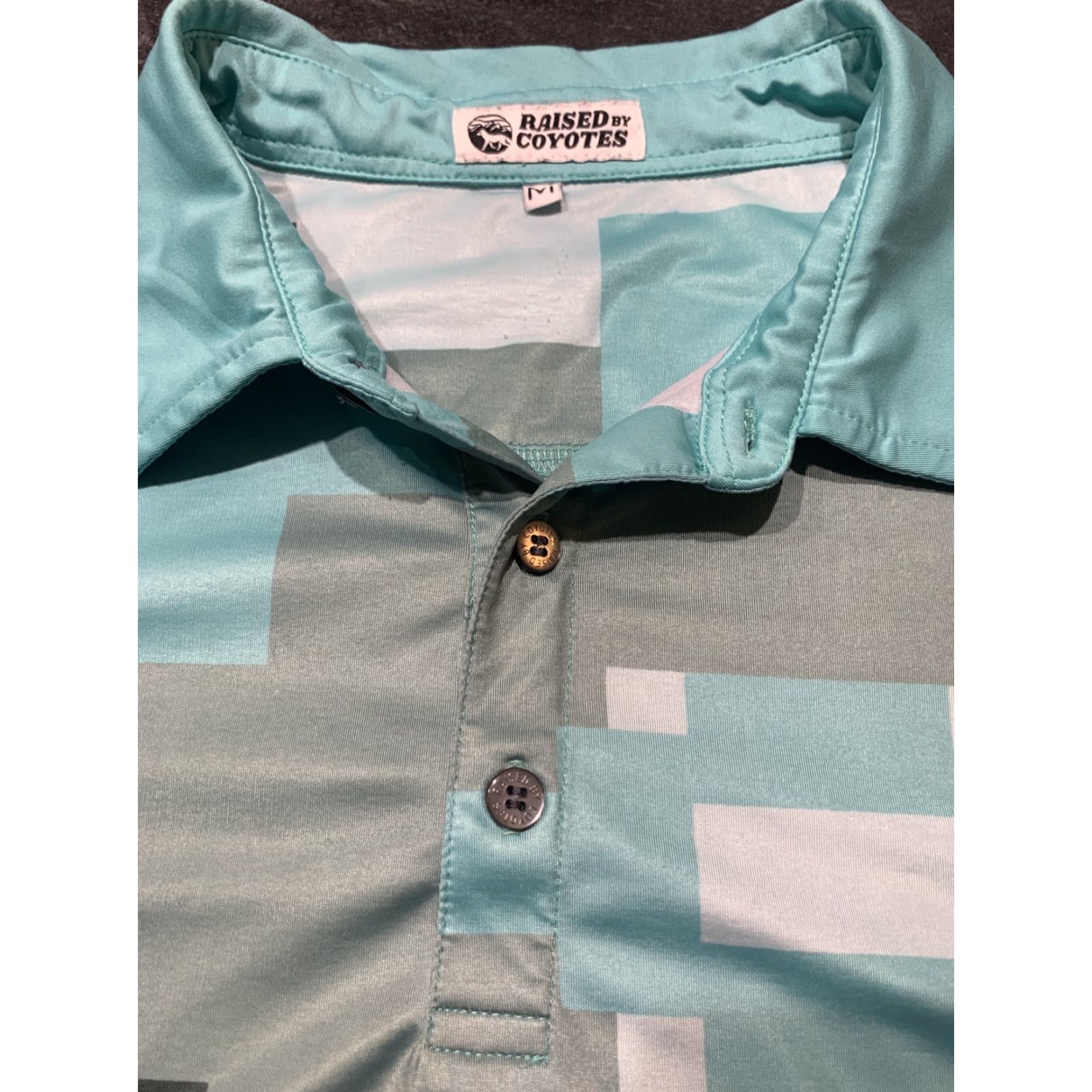 Vintage Raised By Coyotes Polo Shirt Mens Medium M Short Sleeve Green Pickleball Clothing Size US M / EU 48-50 / 2 - 4 Thumbnail
