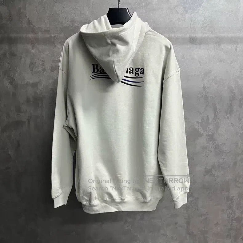 Balenciaga Balenciaga White Logo Letter Embroidered Hooded Sweatshirt Size US S / EU 44-46 / 1 - 5 Thumbnail