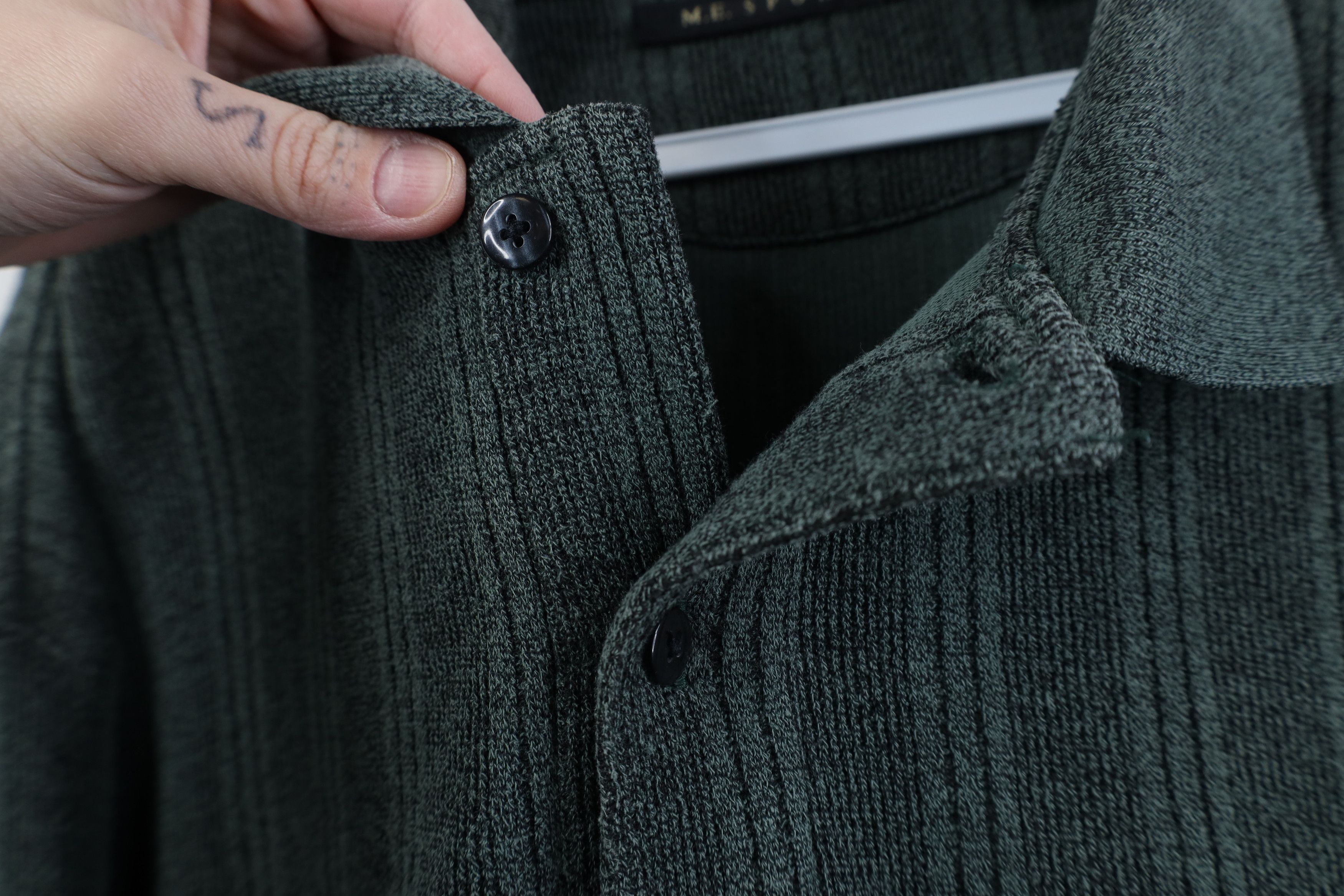 Vintage Vintage 90s Streetwear Ribbed Knit Long Sleeve Rugby Polo Size US XXL / EU 58 / 5 - 4 Thumbnail
