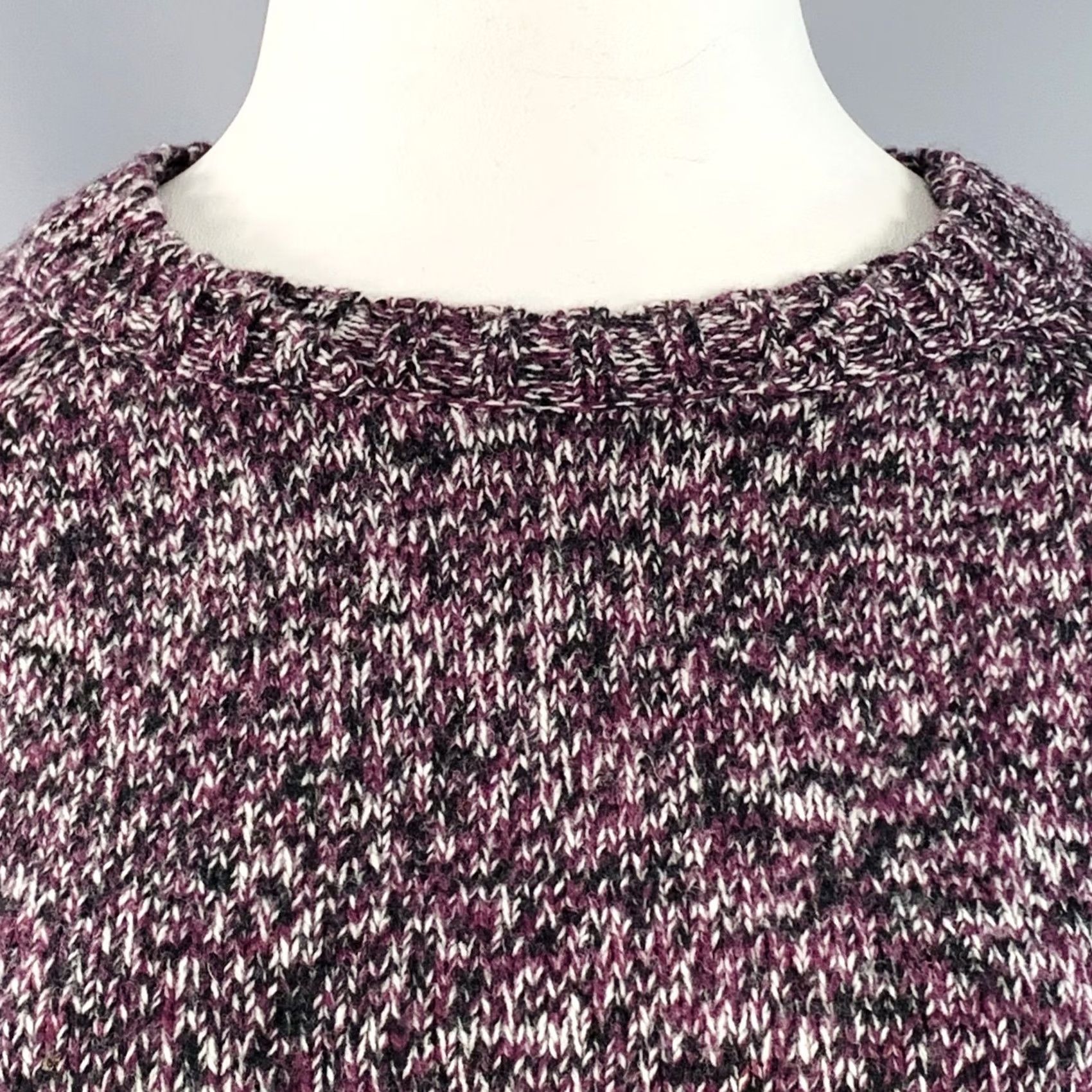 Jil Sander JIL SANDER Size XL Purple Black White Wool Melange Boxy Sweater Size XL / US 12-14 / IT 48-50 - 3 Thumbnail
