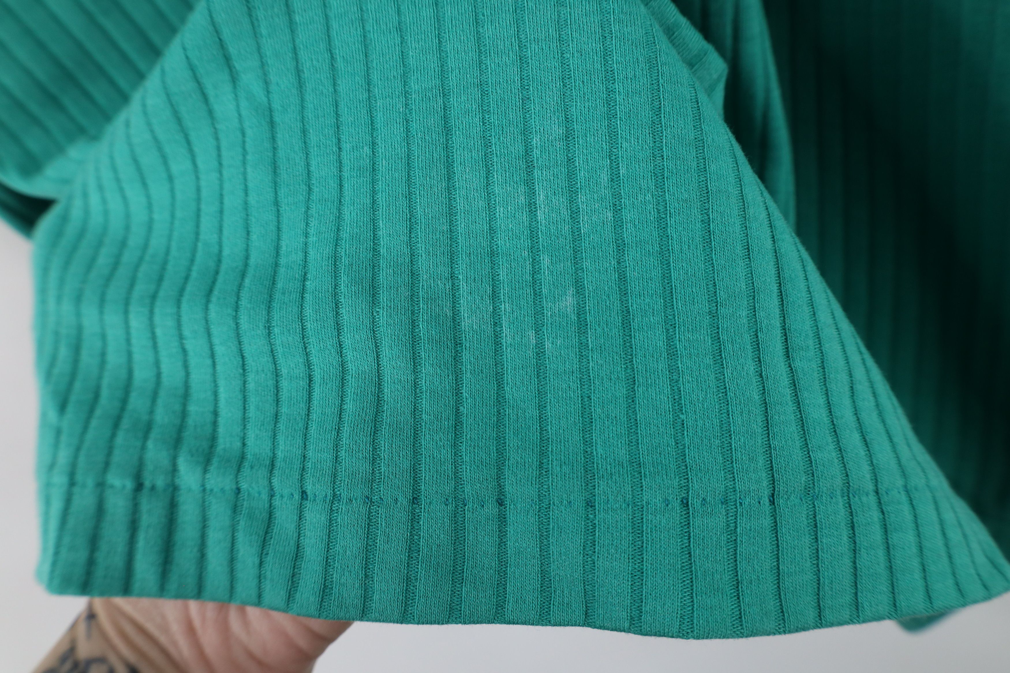 Fila × Vintage Vintage 90s Fila Spell Ribbed Knit Short Sleeve T-Shirt Teal Size US M / EU 48-50 / 2 - 10 Thumbnail