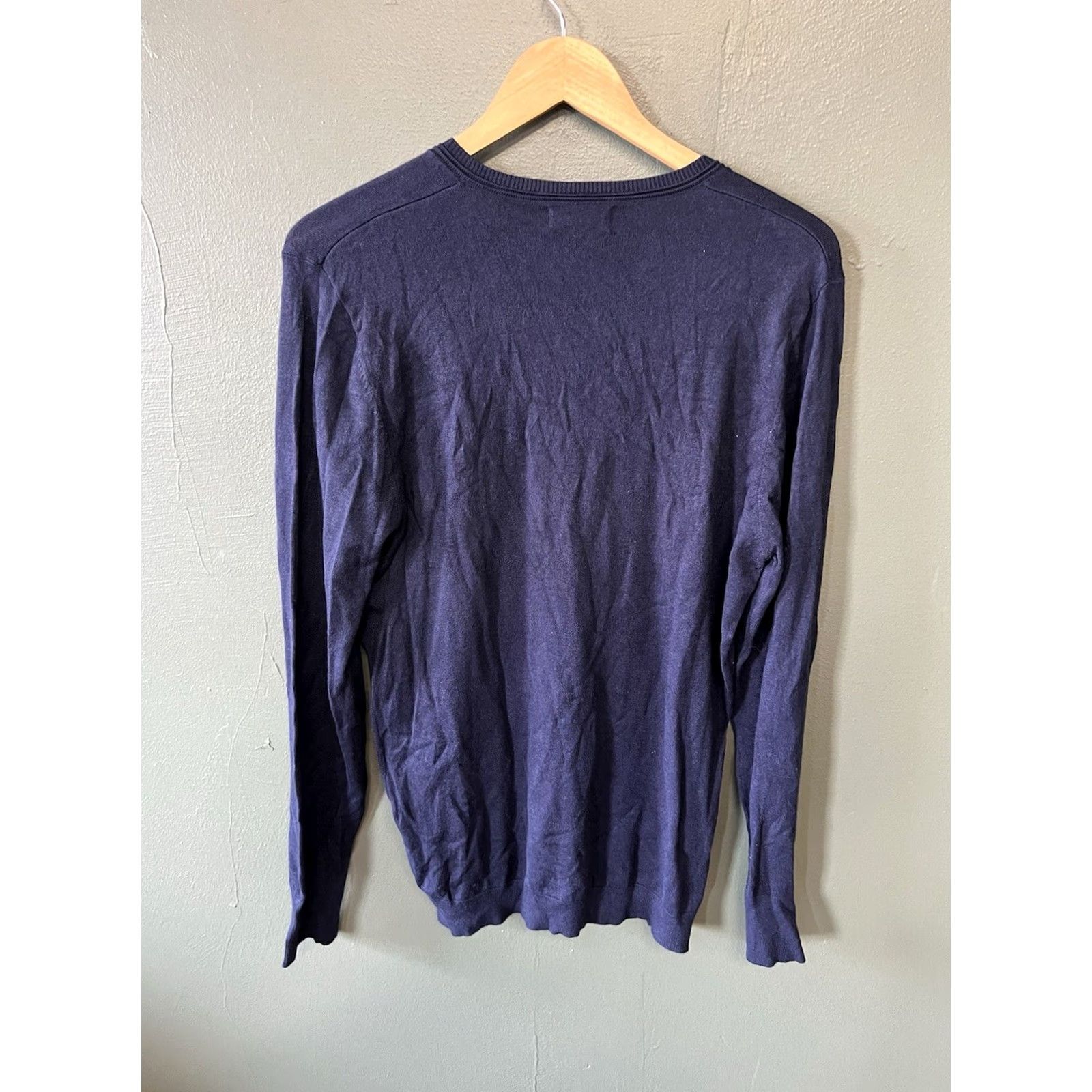 Zara Zara Mens Blue Long Sleeve V-Neck Lightweight Knit Sweater L Size US L / EU 52-54 / 3 - 2 Thumbnail