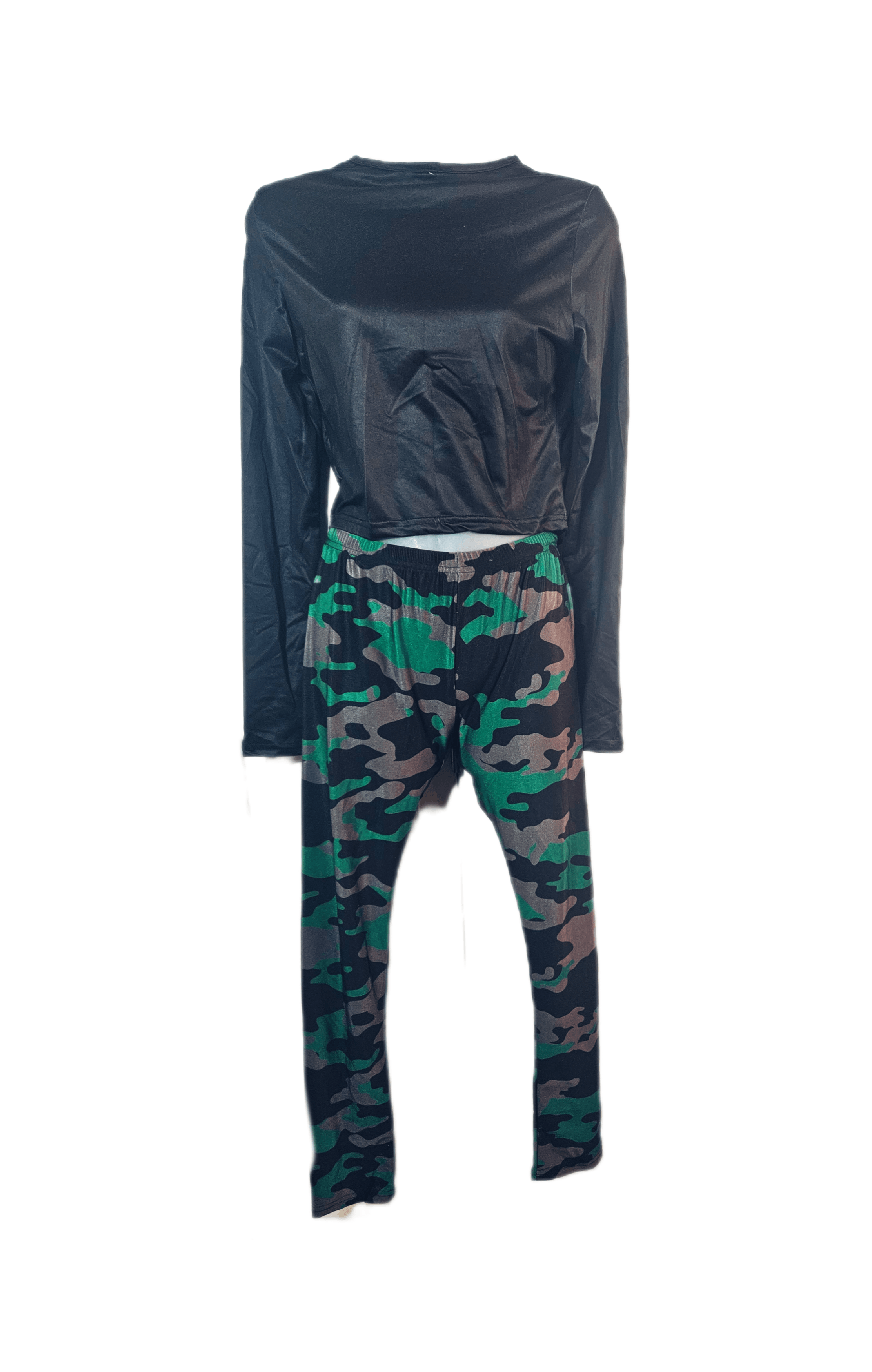 Other VINTAGE TEAL/GREY SHIMMER DISCO CAMO LEGGINGS Size 28" / US 6 / IT 42 - 2 Thumbnail