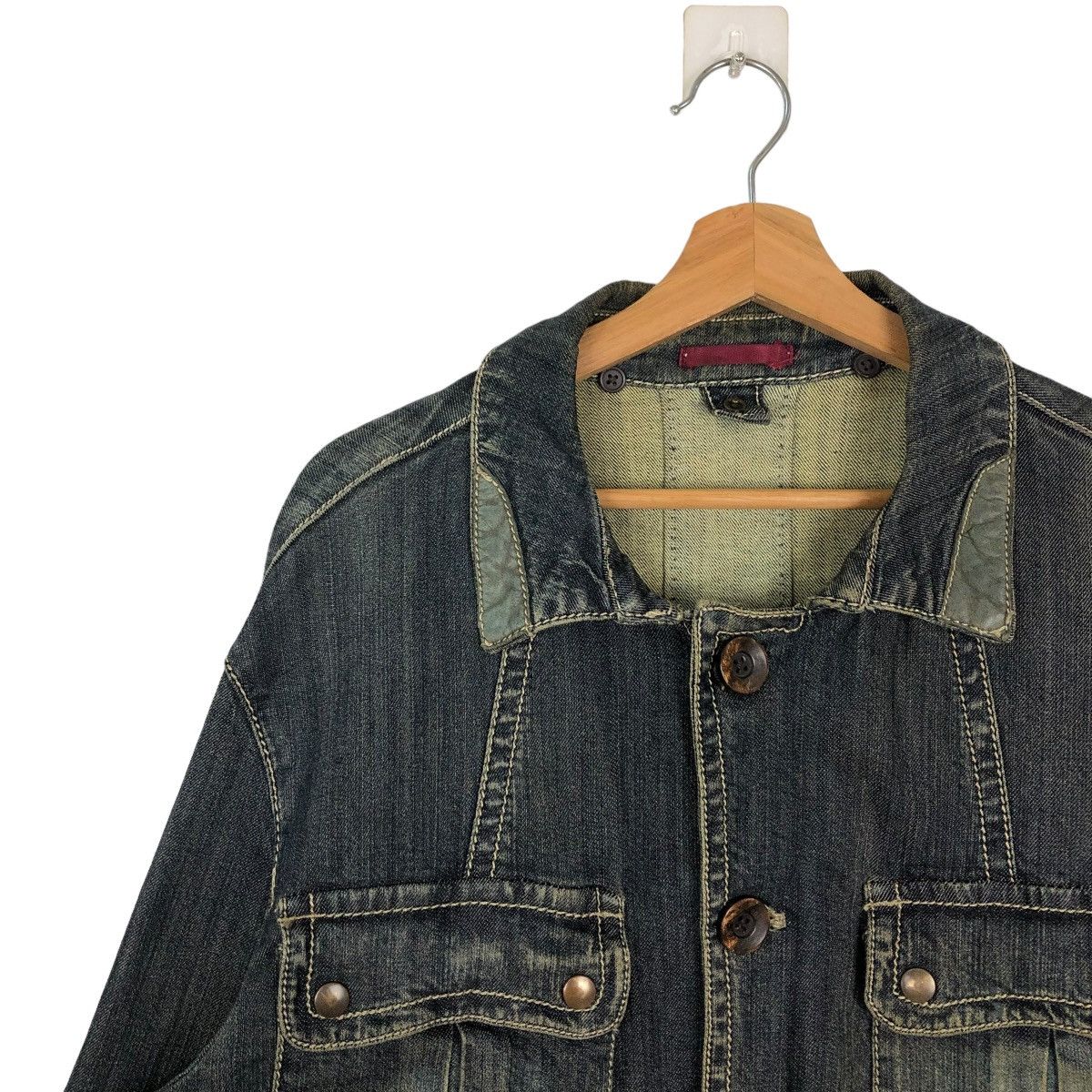 Japanese Brand 🔥VINTAGE DENIM BIKER JACKET BIG POCKET PRIDE Size US M / EU 48-50 / 2 - 6 Thumbnail