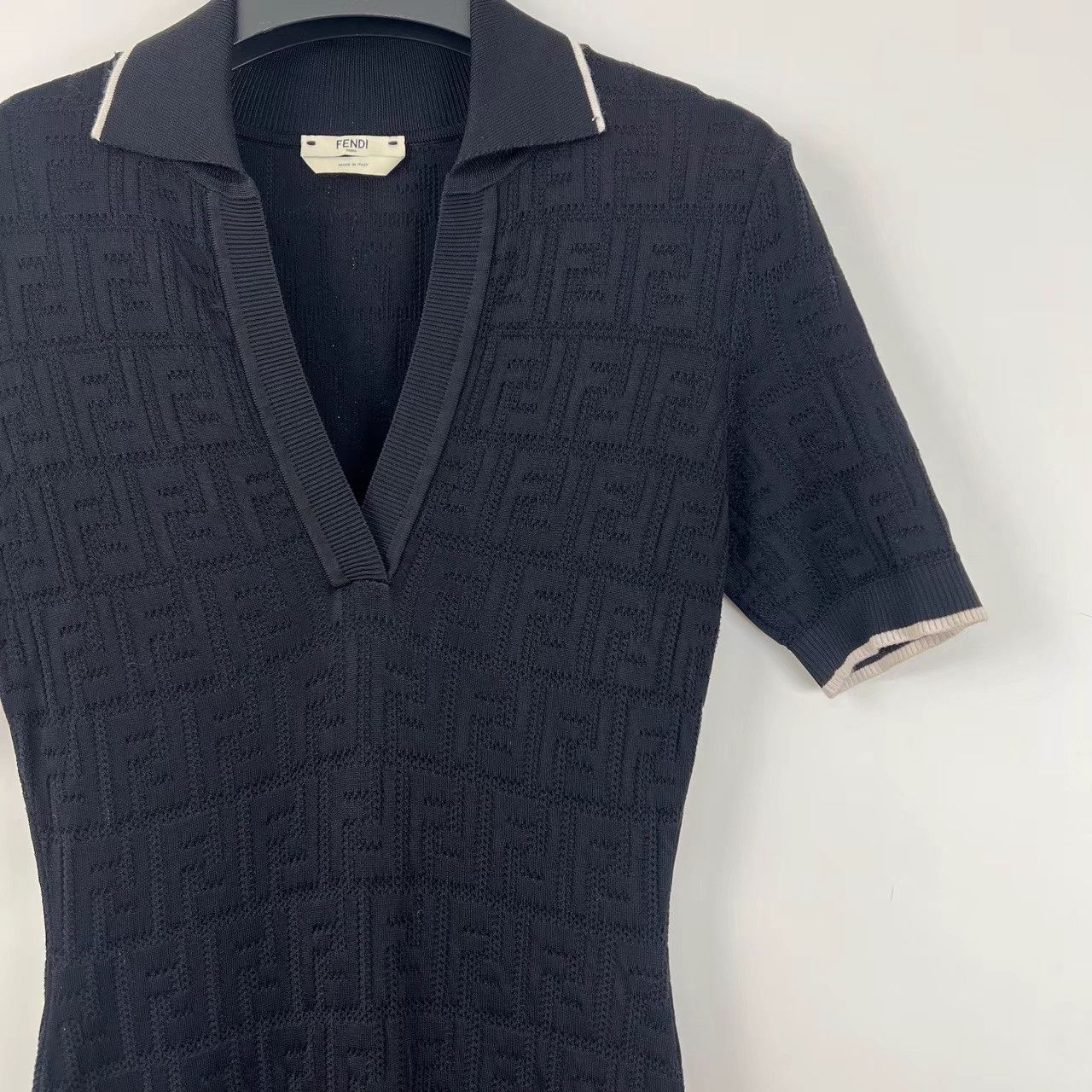 Fendi Fendi Black FF All-Over Print Cutout Knit Dress K12 Size XS / US 0-2 / IT 36-38 - 5 Thumbnail