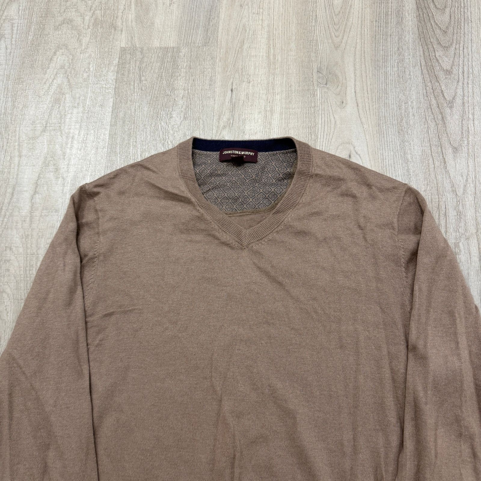 Johnston & Murphy Johnston & Murphy Alpaca Silk V-Neck Sweater Large Brown Size US L / EU 52-54 / 3 - 2 Thumbnail