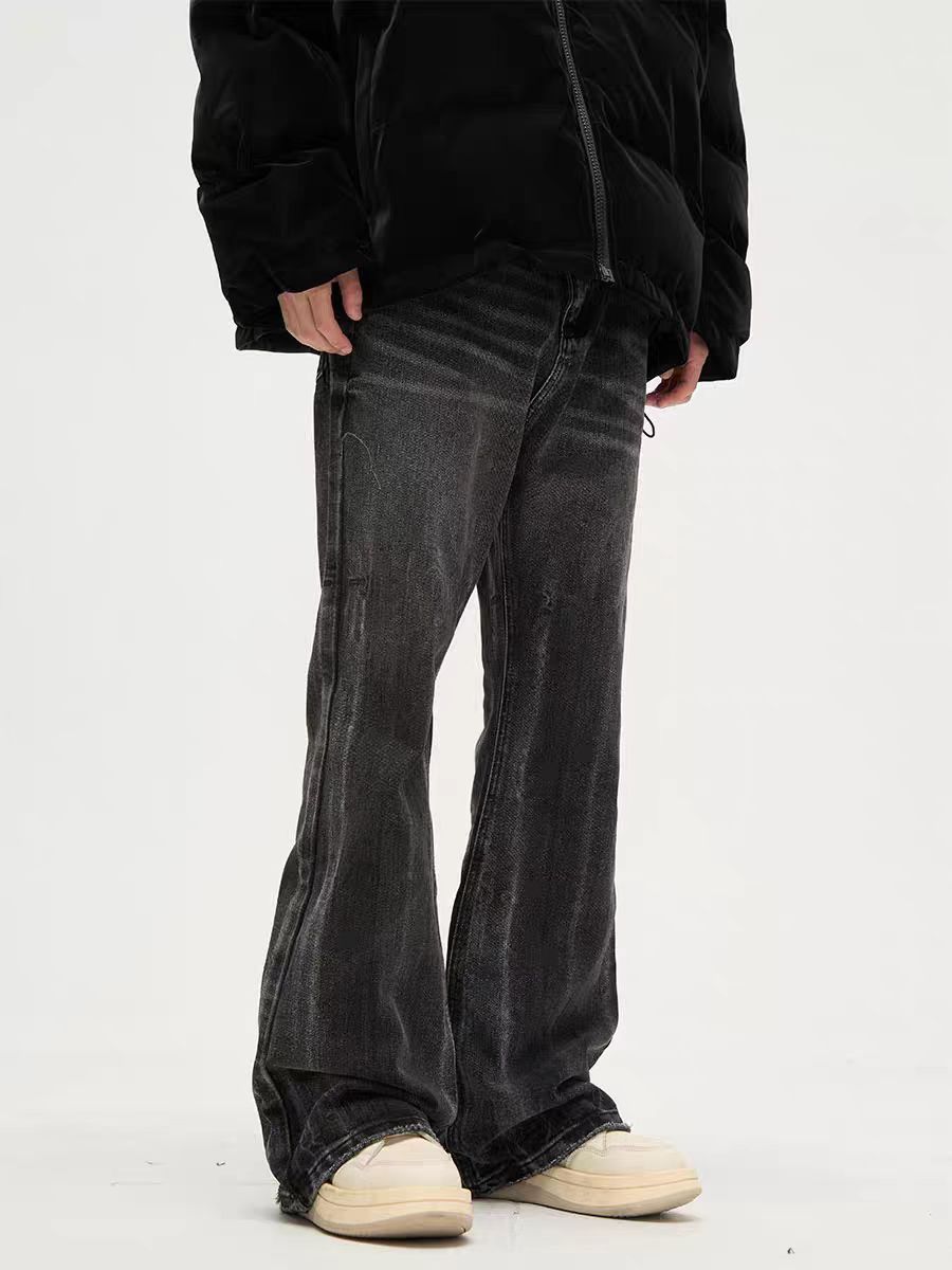 Vintage washed street micro flare jeans