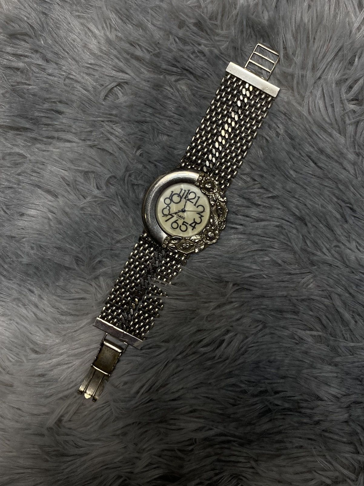 Vintage Floral Silver Mesh Watch - Japanese Brand Size ONE SIZE - 2 Thumbnail