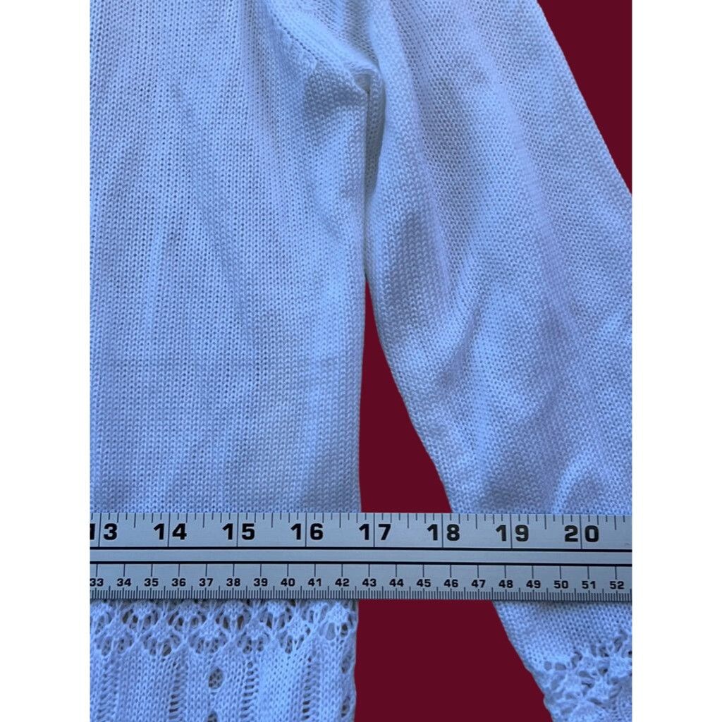 Other CYRUS - Women's 3/4 Sleeve Lace Cardigan - White - Small Size S / US 4 / IT 40 - 5 Thumbnail
